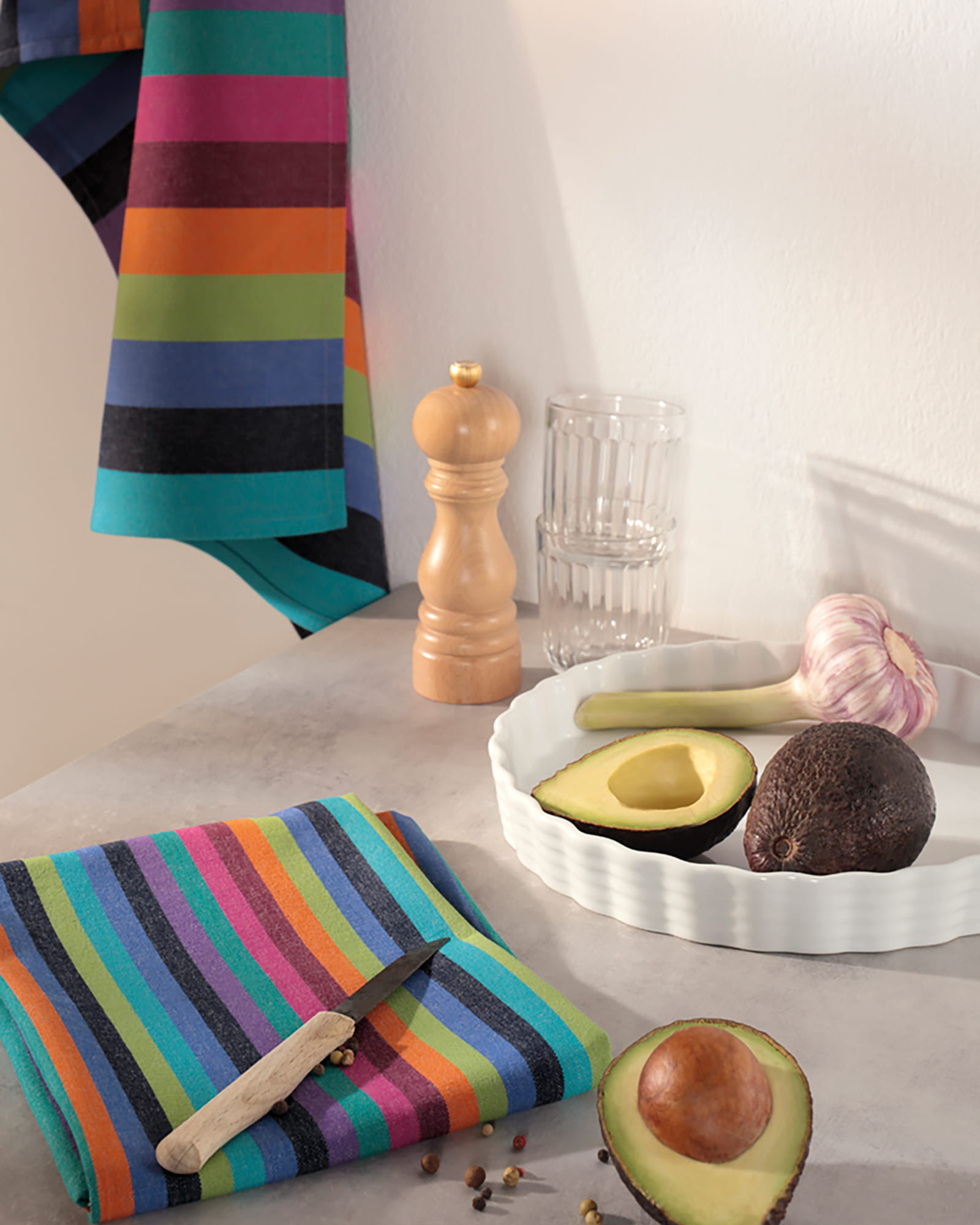 Cawö Kissenhüllen Lifestyle Blockstreifen 70481 multicolor dunkel - 84 - 50x50 cm