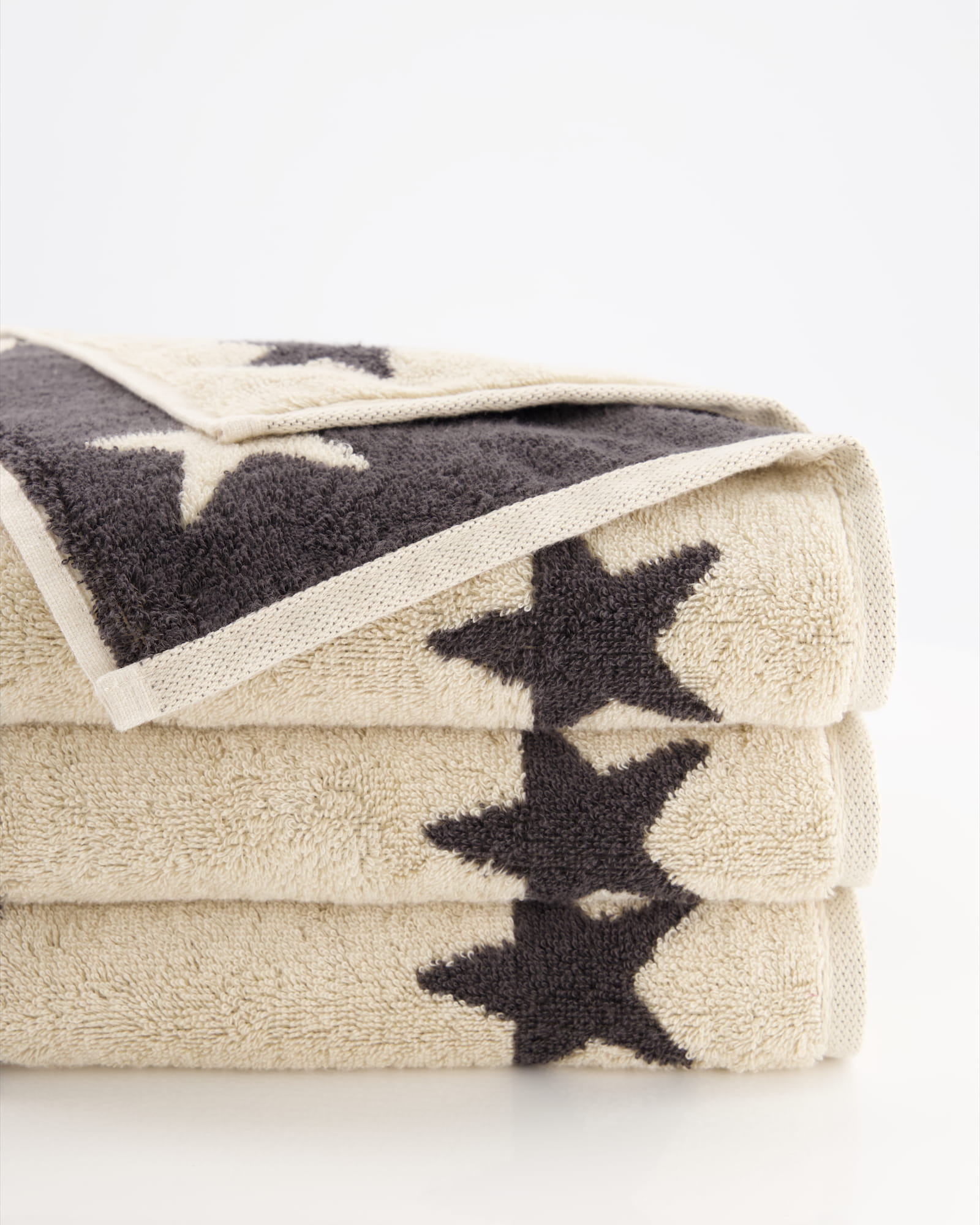 Cawö Handtücher NEW STARS Sterne groß 6260 beige/basalt - 37