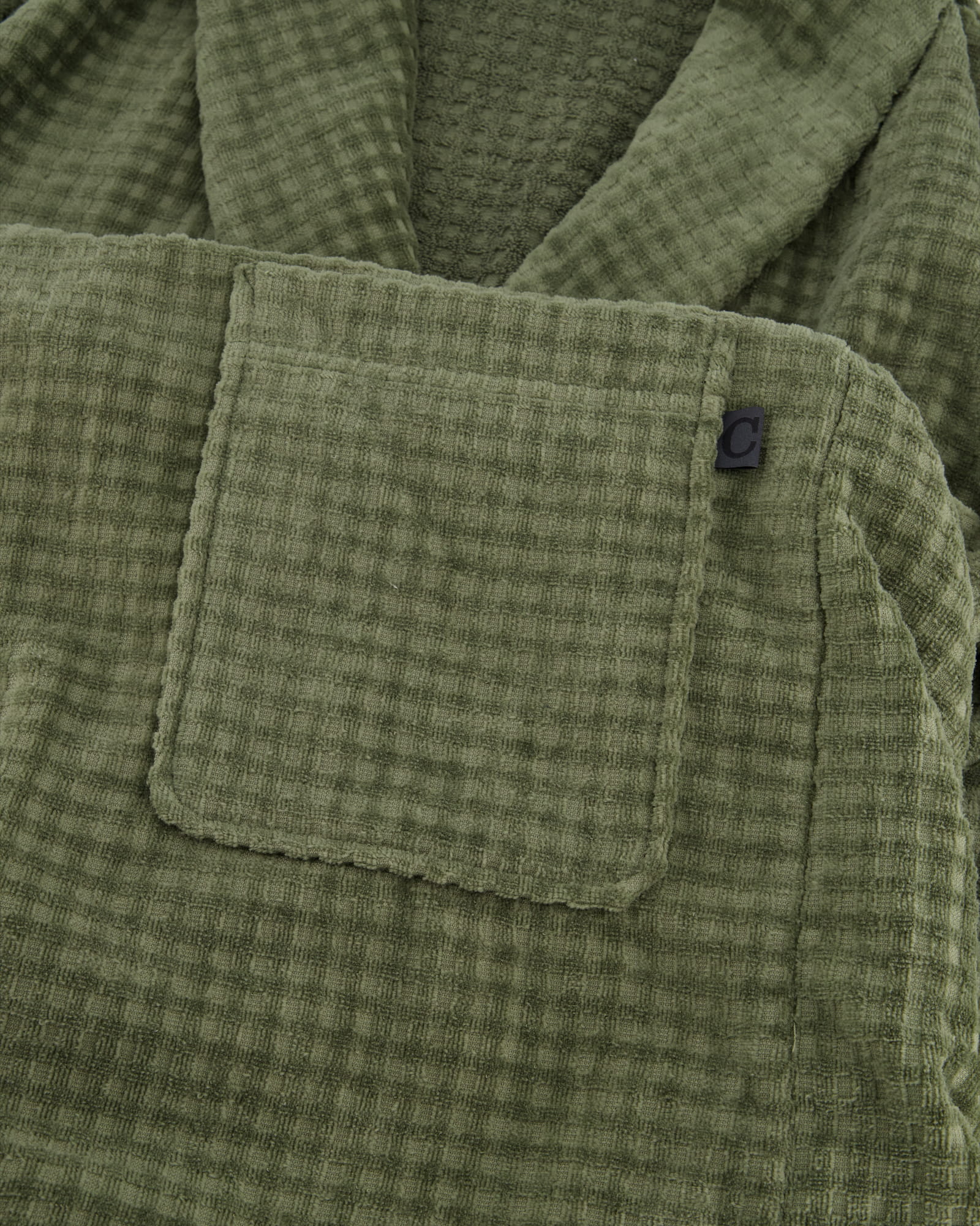 Cawö Bademäntel Herren Schalkragen Waffelpiqué 6508 field - 453