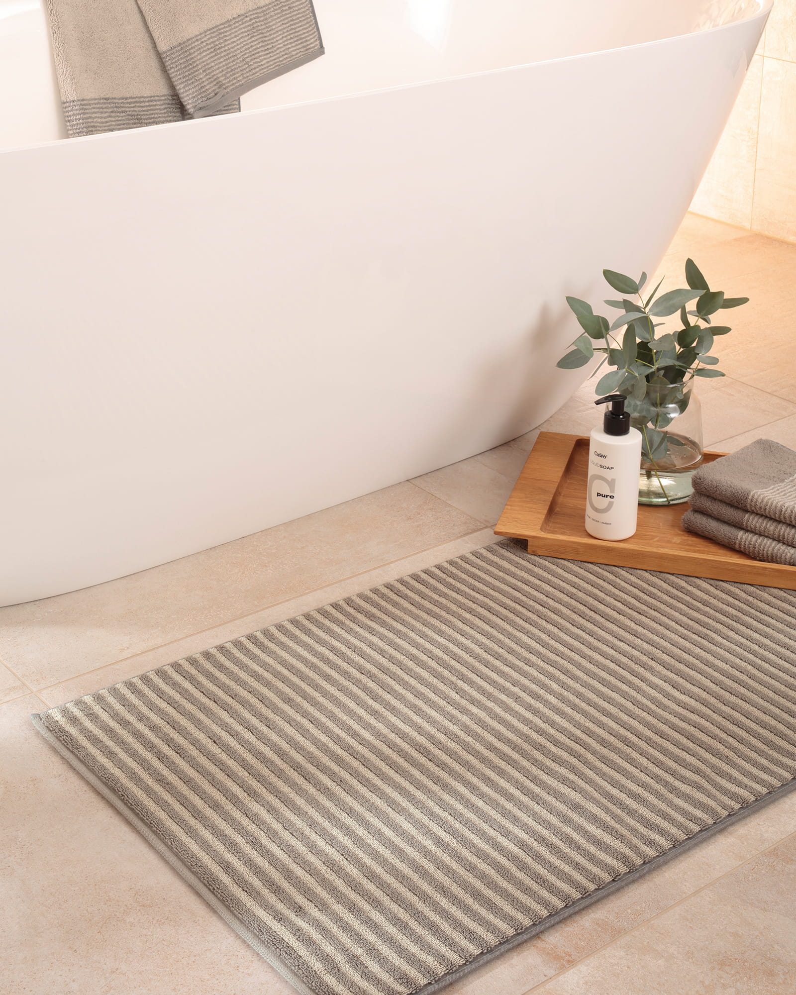 Cawö - Luxury Home Two-Tone 590 - Farbe: graphit - 70 - Handtuch 50x100 cm