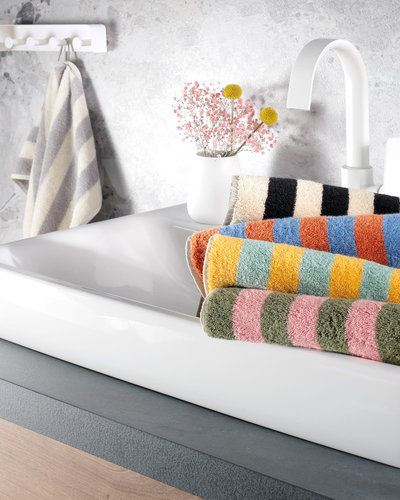 Cawö Handtücher Bold Streifen 6277 grau-natur - 76