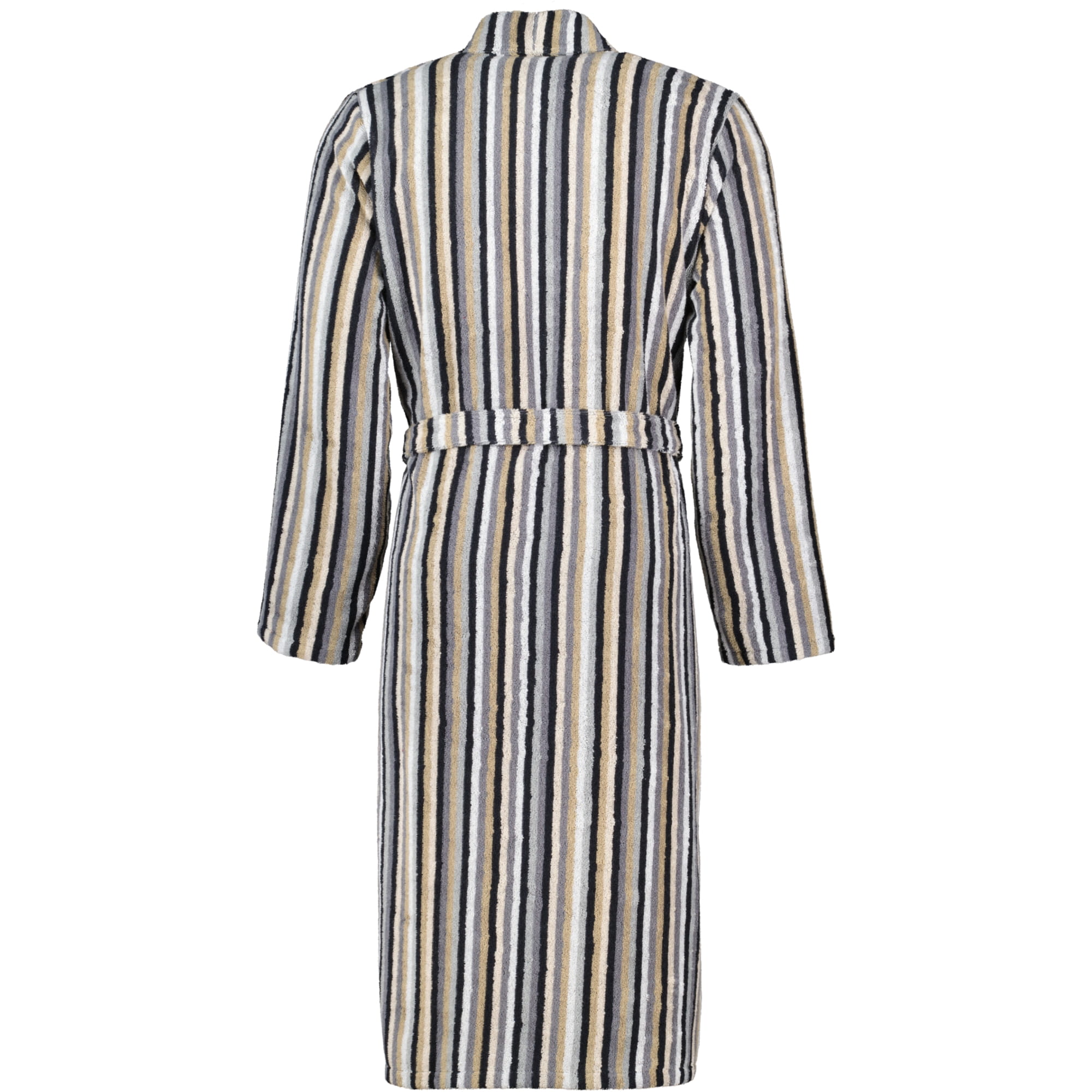 Cawö Bademäntel Herren Kimono Streifen 6607 kiesel - 73 - XL