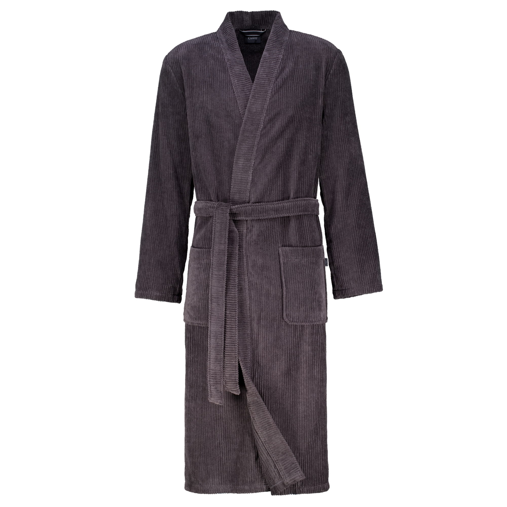 Cawö Bademäntel Herren Kimono Cord-Optik 6540 basalt - 740