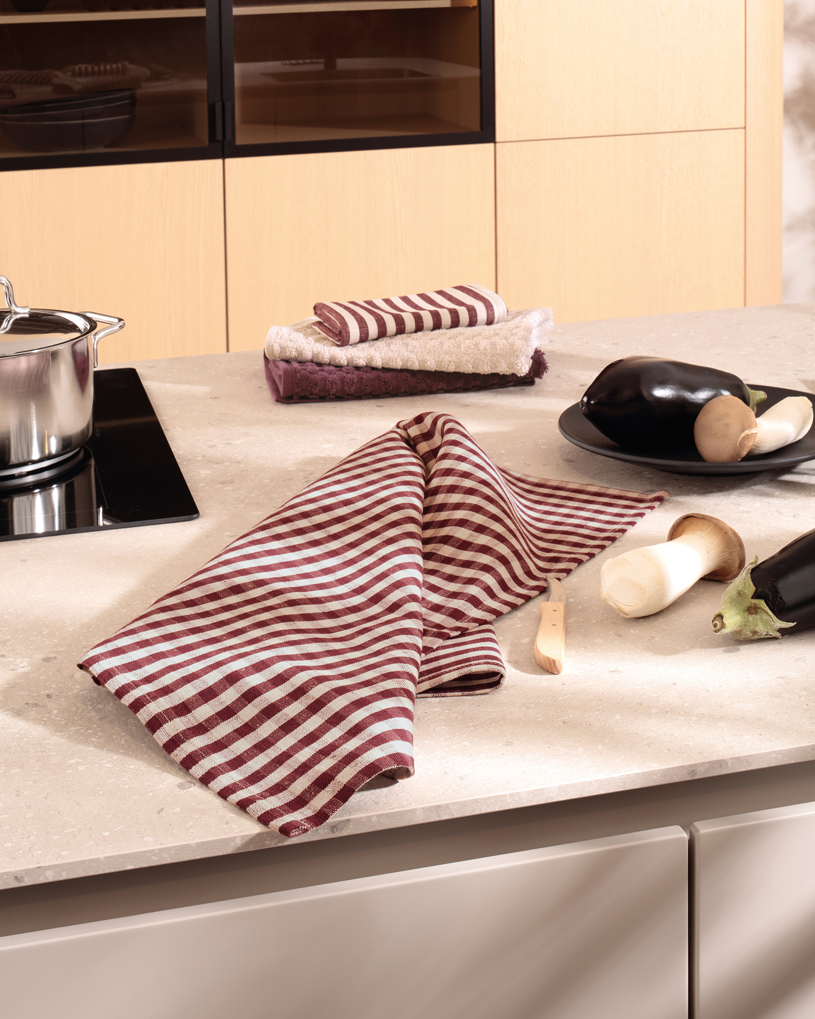 Cawö Home Geschirrtücher Linen Classics Karo 538 kupfer - 30 - 50x70 cm