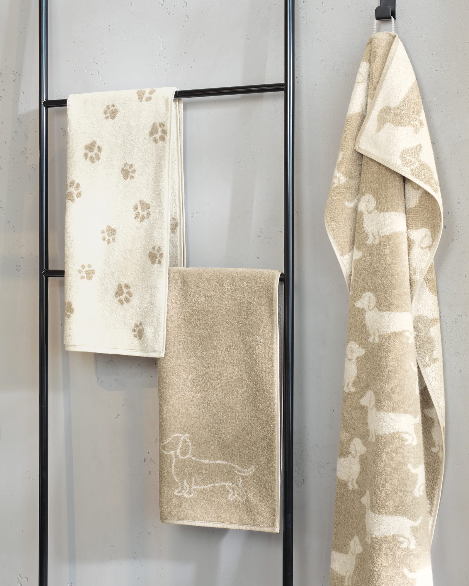 Cawö Home Geschirrtücher Cuisine WE LOVE DOGS Companion 6248 schwarz/beige - 93 - 50x70 cm