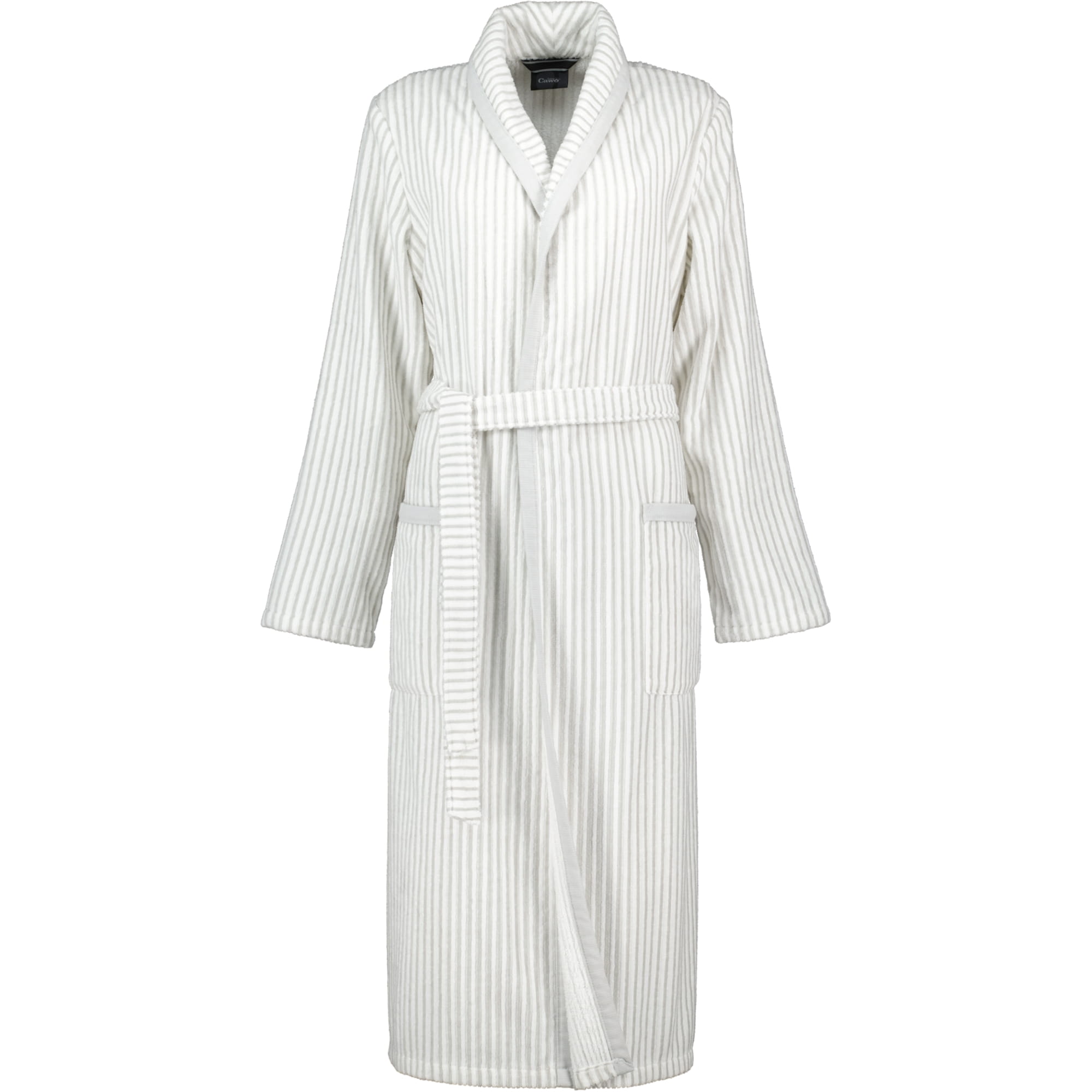 Cawö - Damen Bademantel Schalkragen 3423 - Farbe: weiss/silber - 76 - M