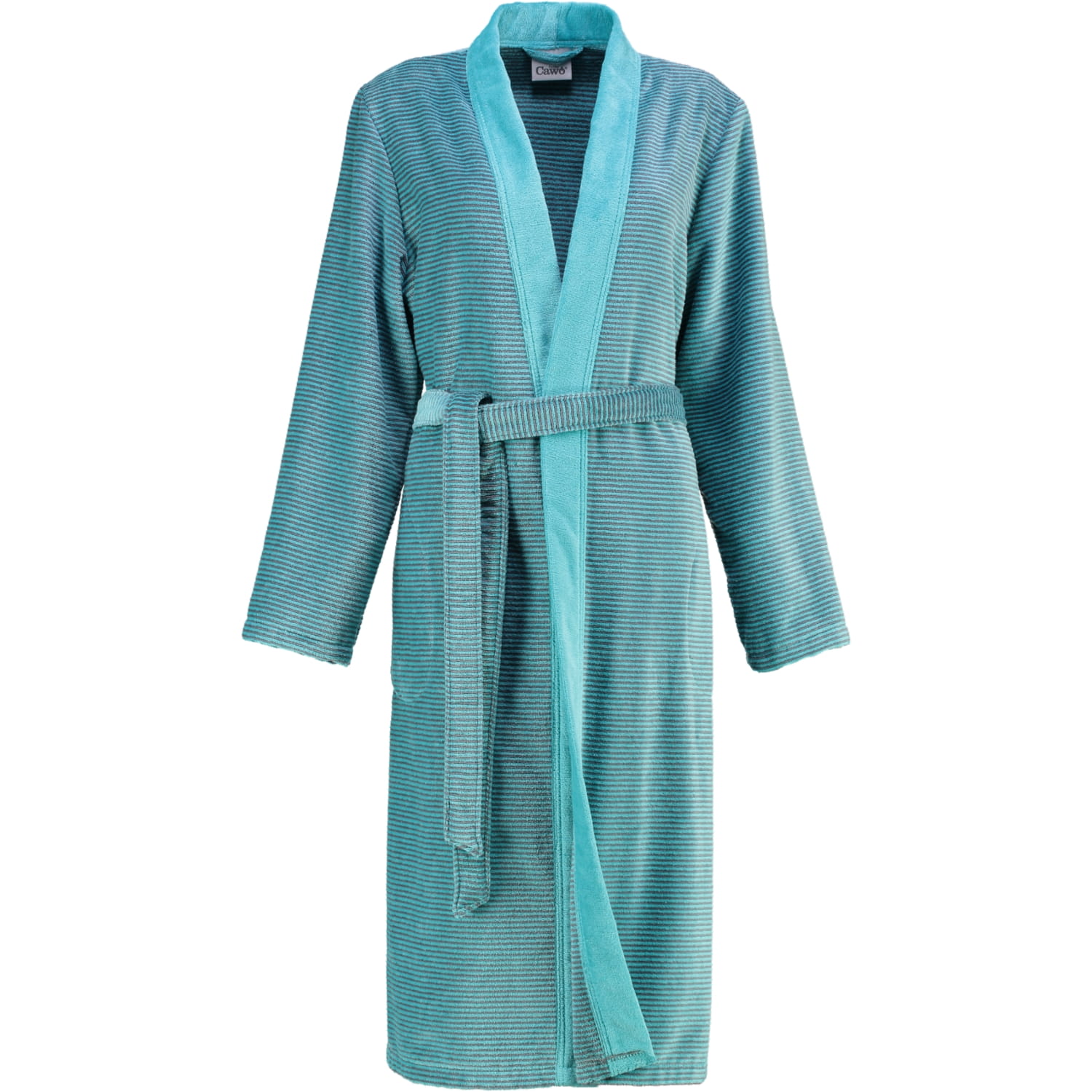 Cawö - Damen Bademantel Two-Tone Kimono 6431- Farbe: türkis - 47 - S