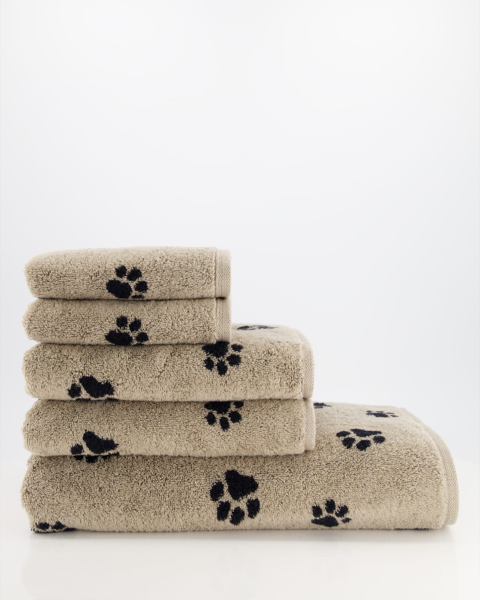 Cawö Handtücher WE LOVE DOGS Paws 6247 Schwarz-Beige - 93