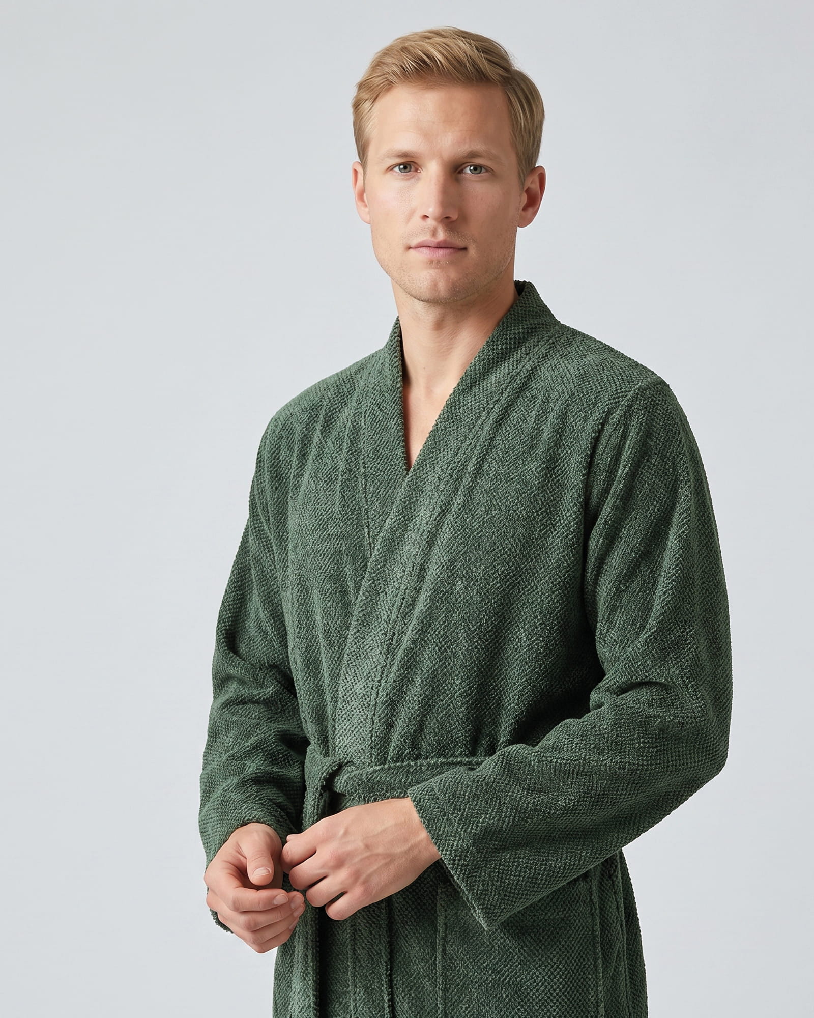 Cawö Bademäntel Herren Kimono Streifen 5507 field - 47 - L