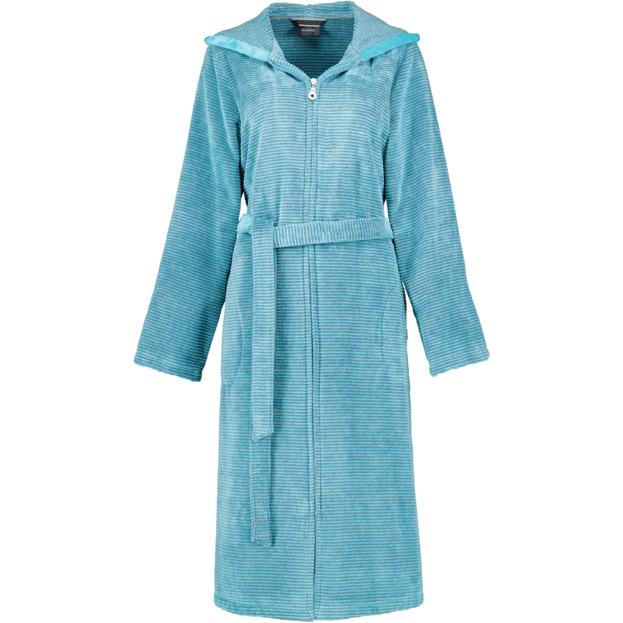Cawö Bademäntel Damen Kapuze Two-Tone 6432 türkis - 47