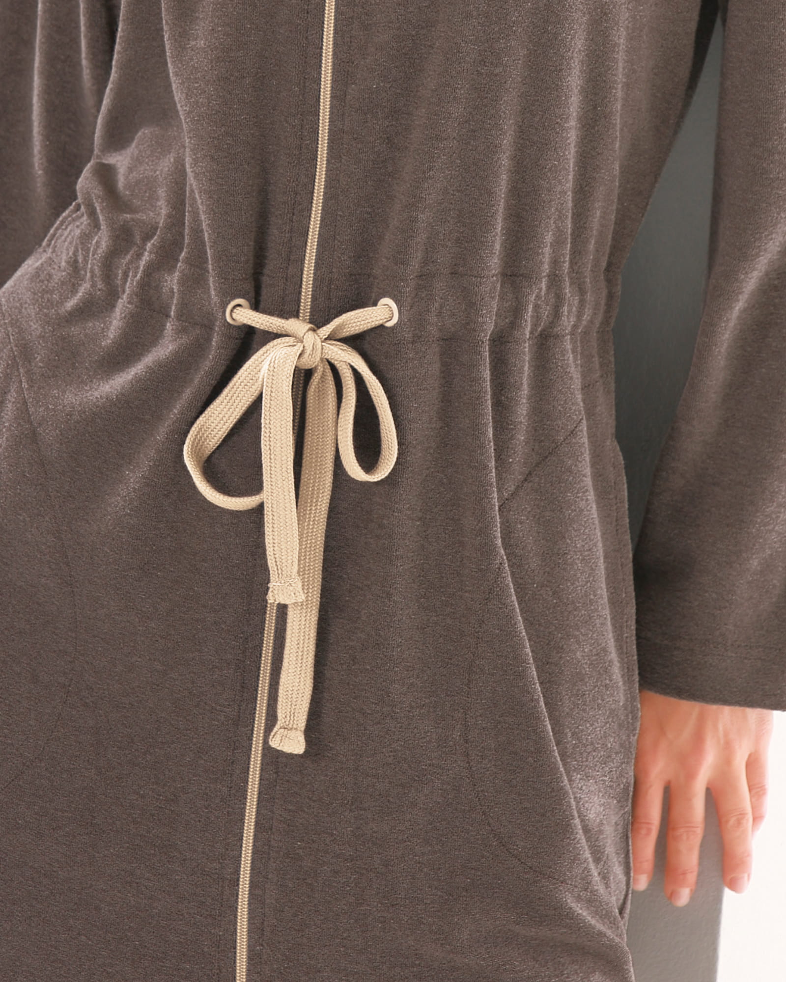 Cawö Home Active Damen Kurzmantel Kapuze TG RV 821 - Farbe: mocca-natur - 33
