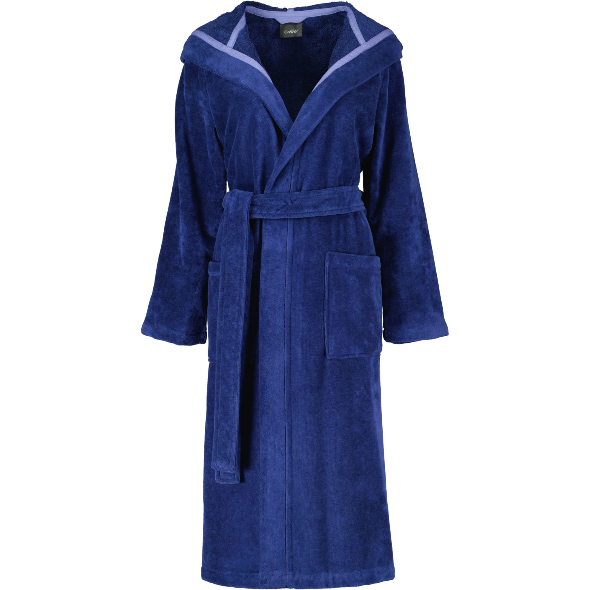 Cawö Home - Damen Bademantel Kapuze 825 - Farbe: blau - 11 - XS