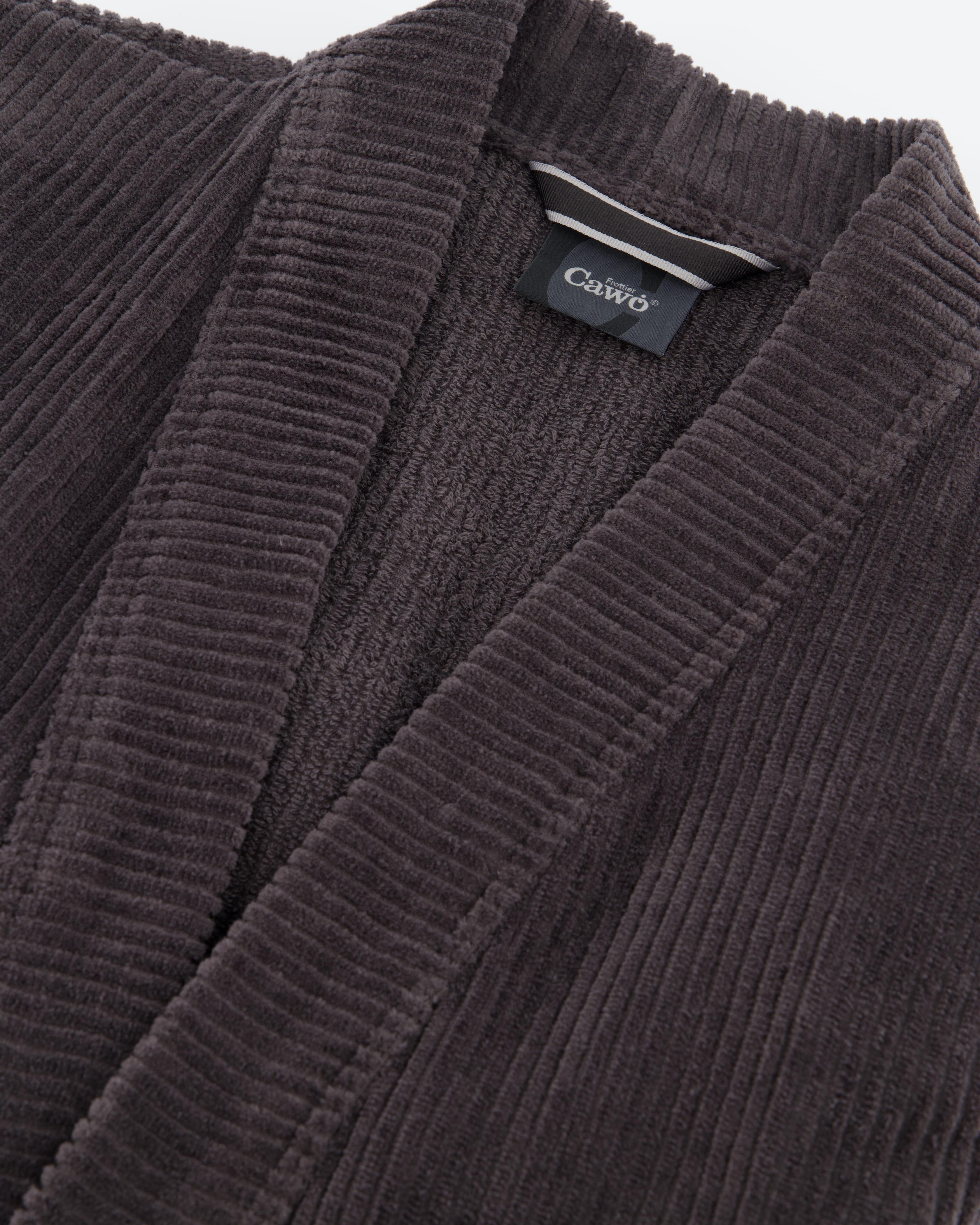 Cawö Bademäntel Herren Kimono Cord-Optik 6540 basalt - 740