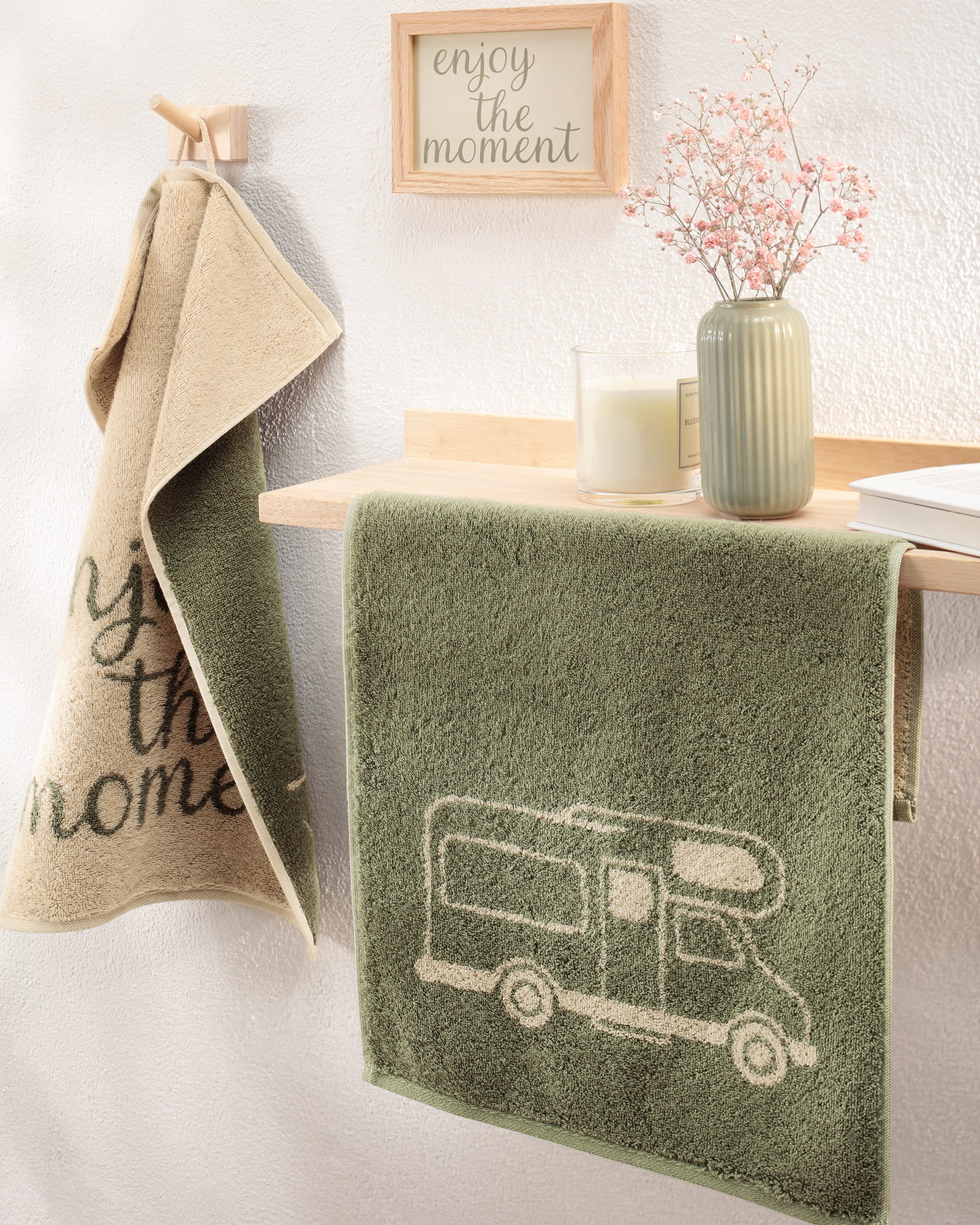 Cawö Saunatücher Postcard Towels TRAVEL Camper 6286 field - 43 - Saunatuch 70x180 cm