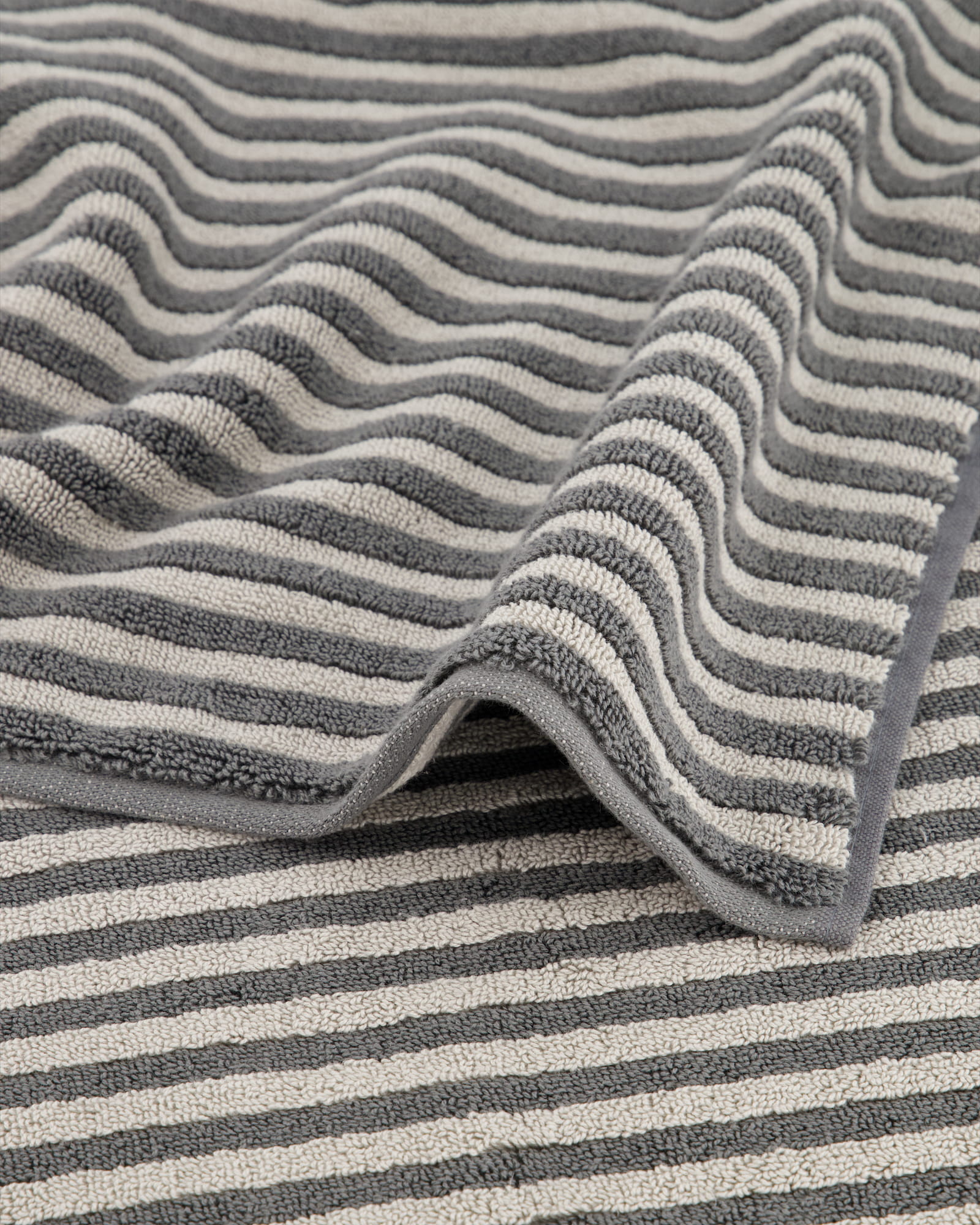 Cawö Badematten Two-Tone Stripes 480 schiefer - 77 - 50x80 cm