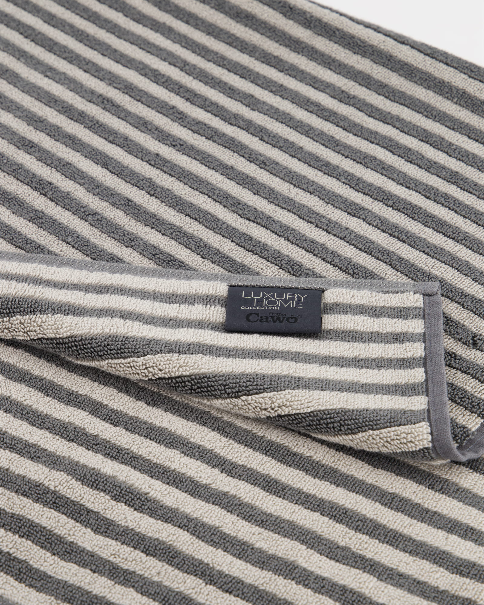 Cawö Badematten Two-Tone Stripes 480 schiefer - 77 - 50x80 cm
