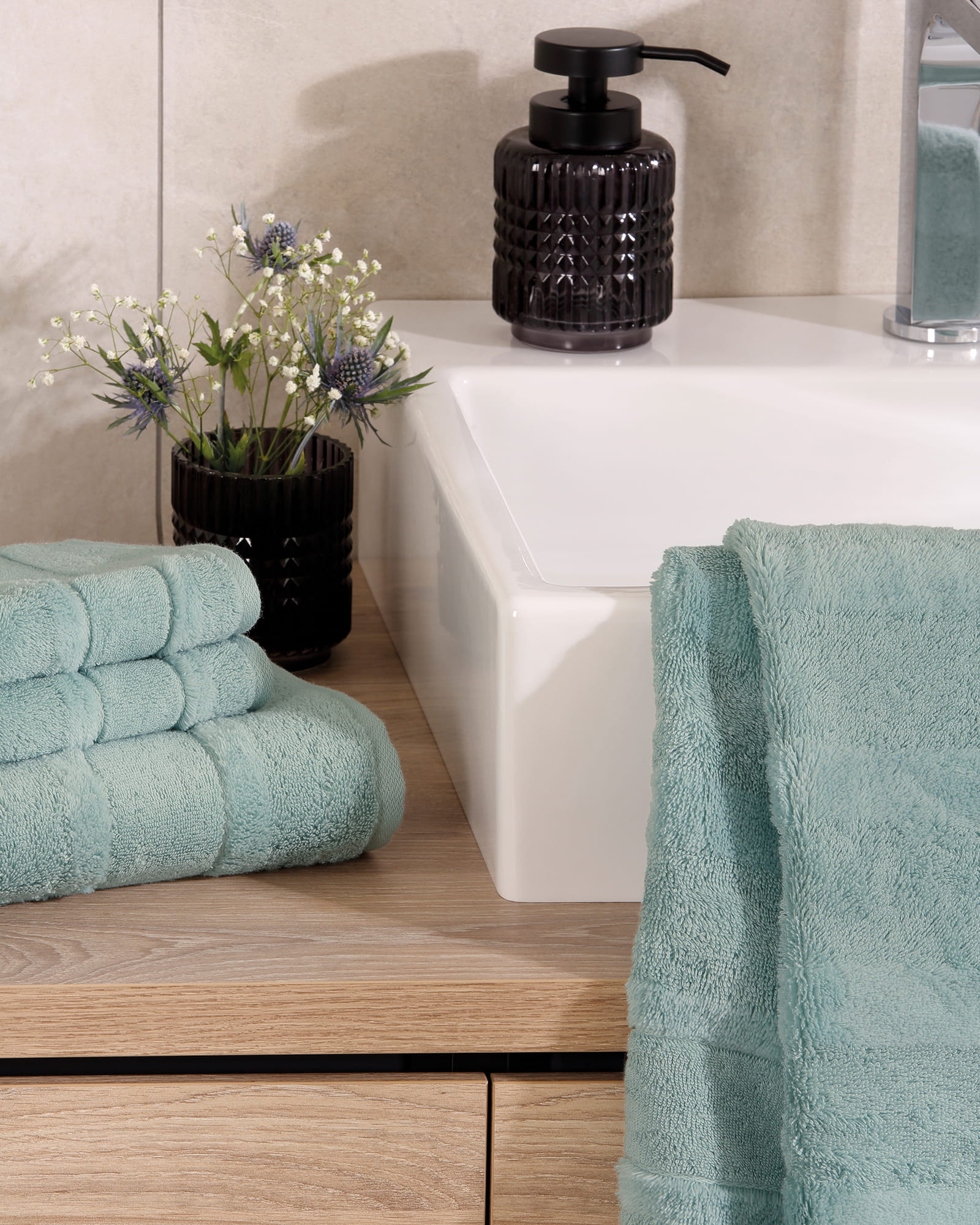 Cawö Handtücher Noblesse2 Uni 1002 emerald/teal - 468 - Handtuch 50x100 cm