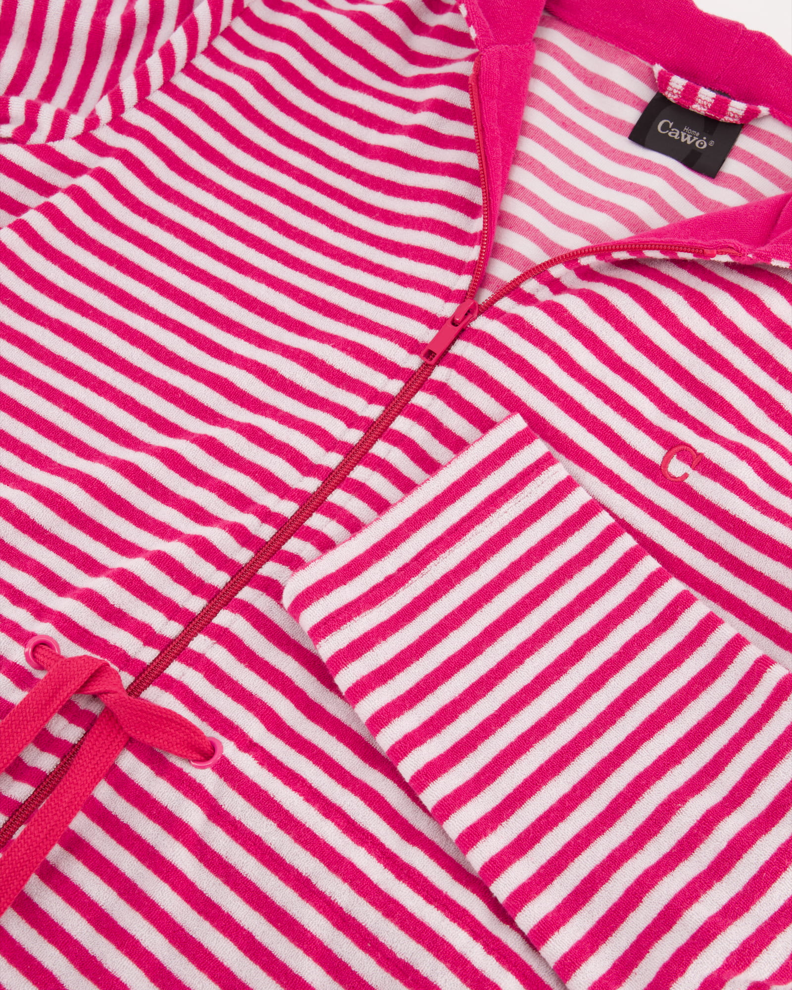 Cawö Home Bademäntel Damen kurz mit Kapuze Campus 834 - Farbe: pink - 27 - S