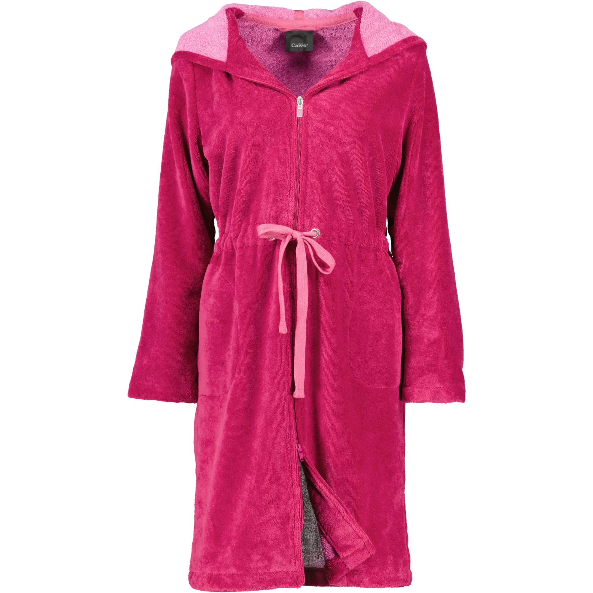 Cawö Home - Damen Bademantel Kurz Kapuze 822 - Farbe: beere - 22