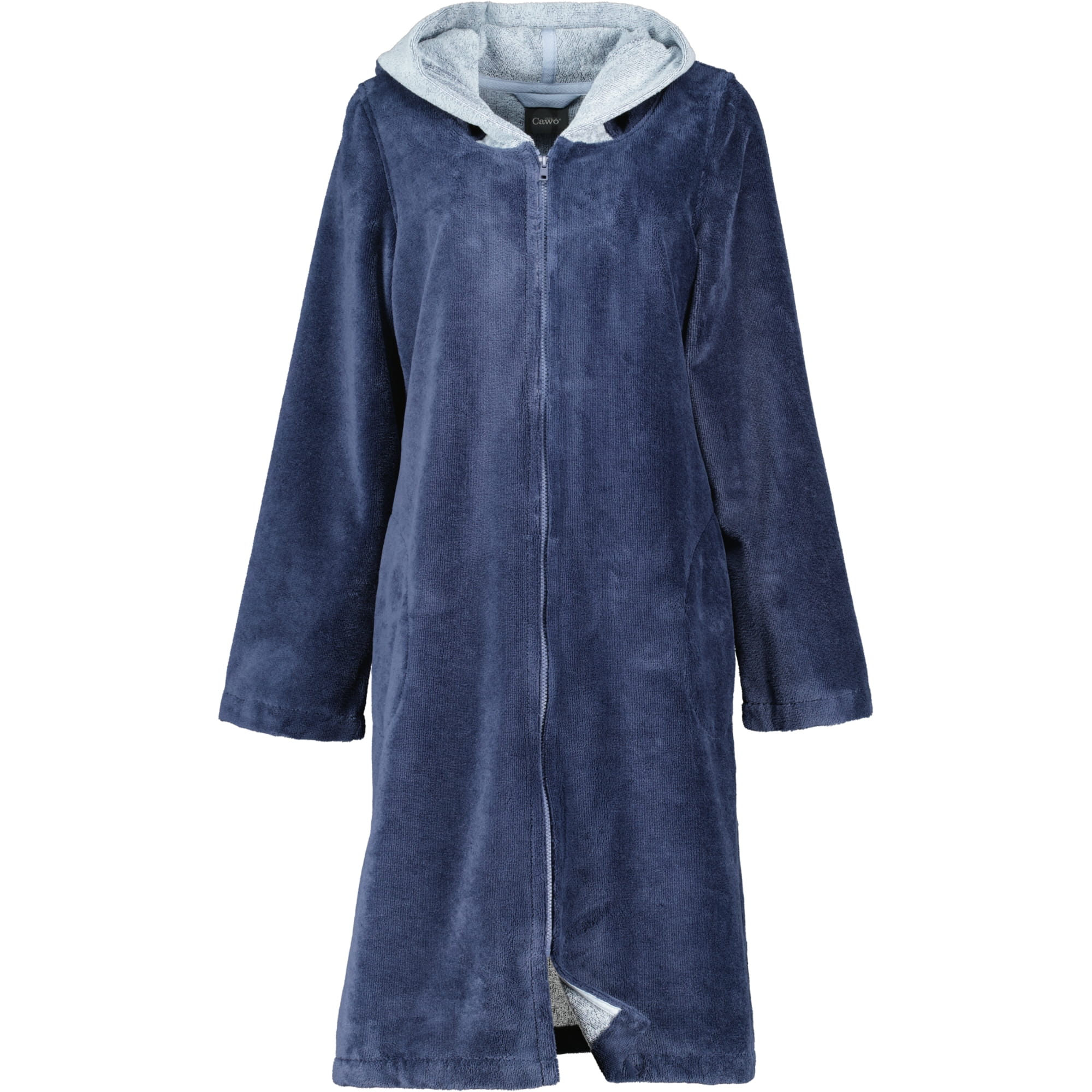 Cawö Home Bademäntel Damen Kurzmantel Kapuze 841 - Farbe: sea - 10 - L