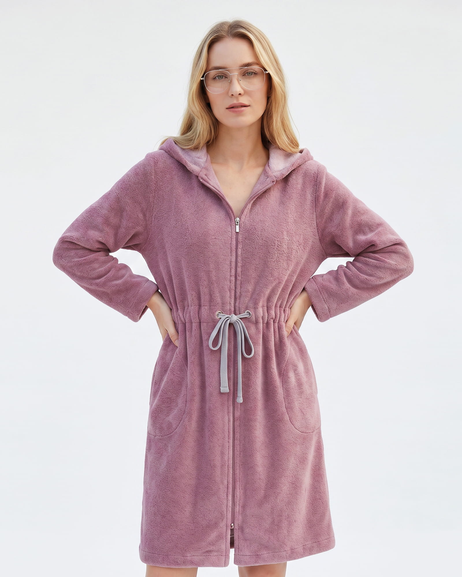 Cawö Home Bademäntel Damen Kurzmantel mit Kapuze Cawö Home 822 malve - 88
