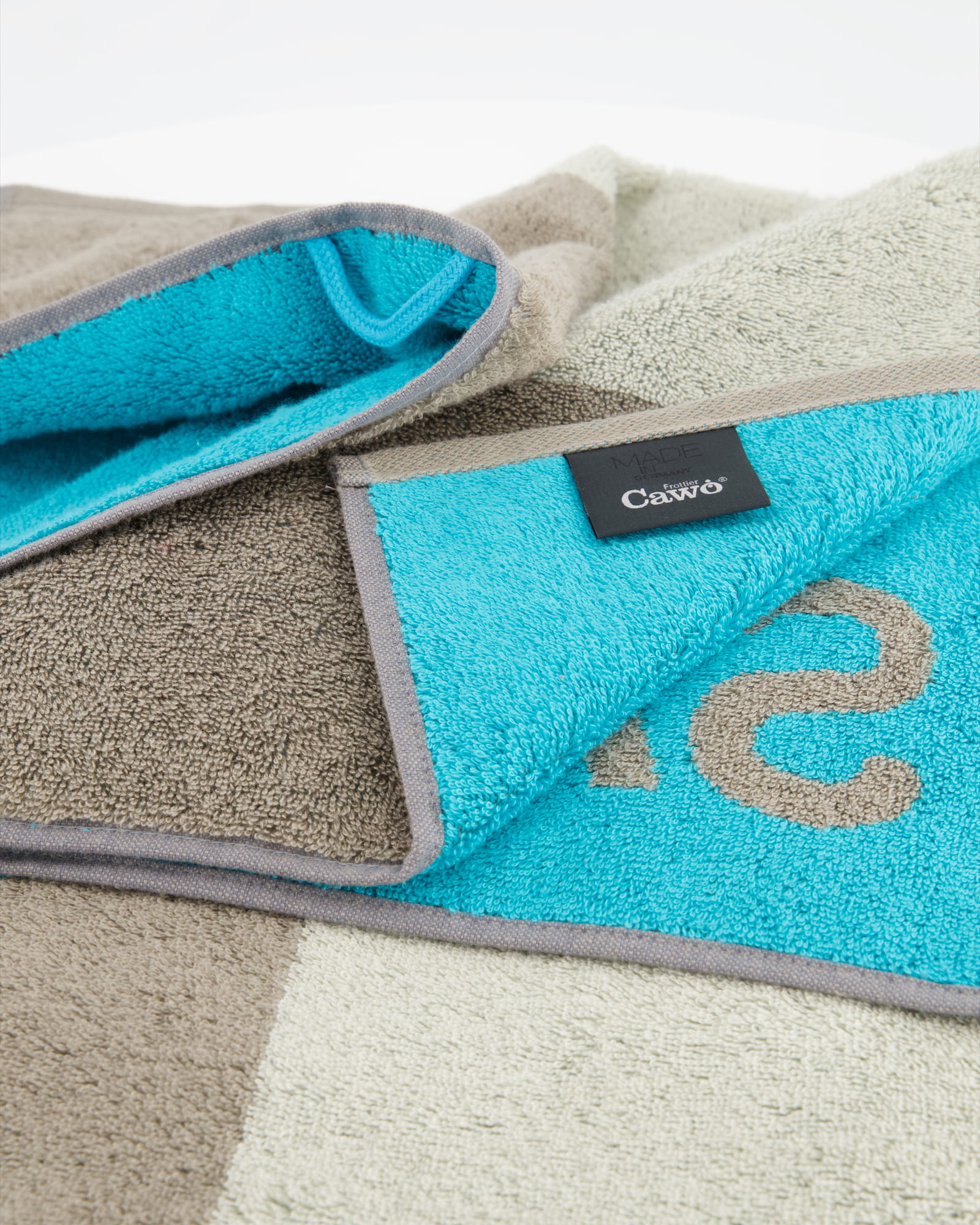 Cawö - Saunatuch 599 - 80x200 cm - Farbe: graphit/türkis
