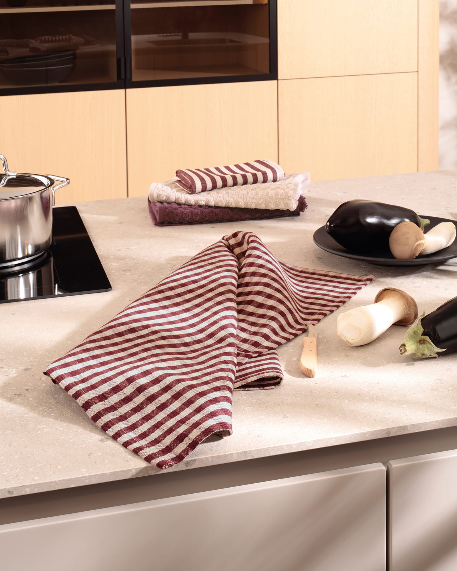 Cawö Home Geschirrtücher Linen Classics Karo 538 natur - 33 - 50x70 cm