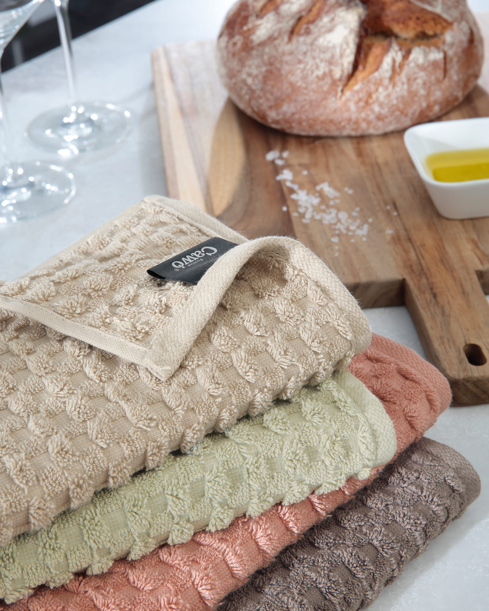 Cawö Küchenhandtücher Cuisine Pro Uni 520 leinen - 340 - 50x50 cm