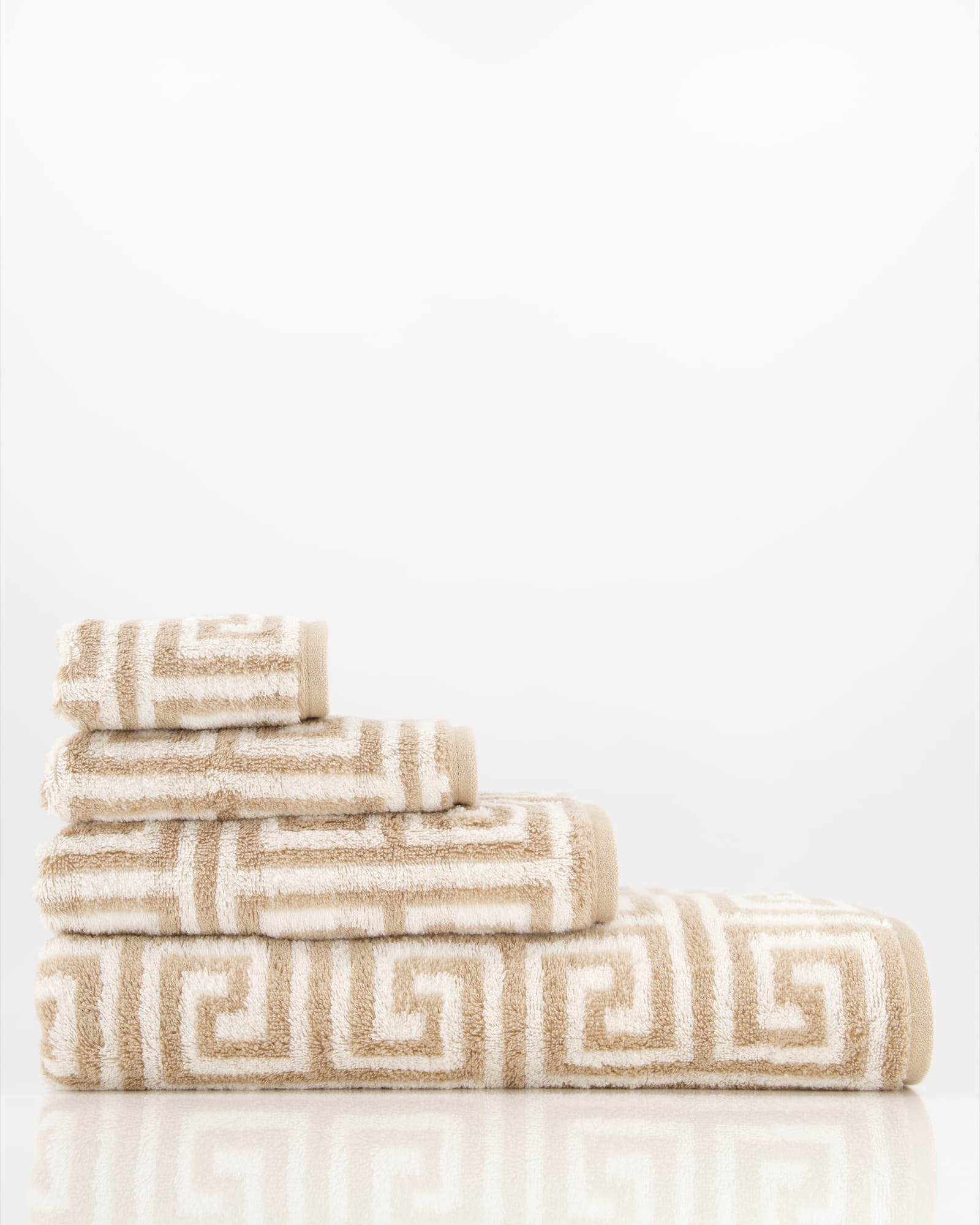 Cawö Handtücher Noblesse Elegance Allover 1088 sand - 33 - Seiflappen 30x30 cm