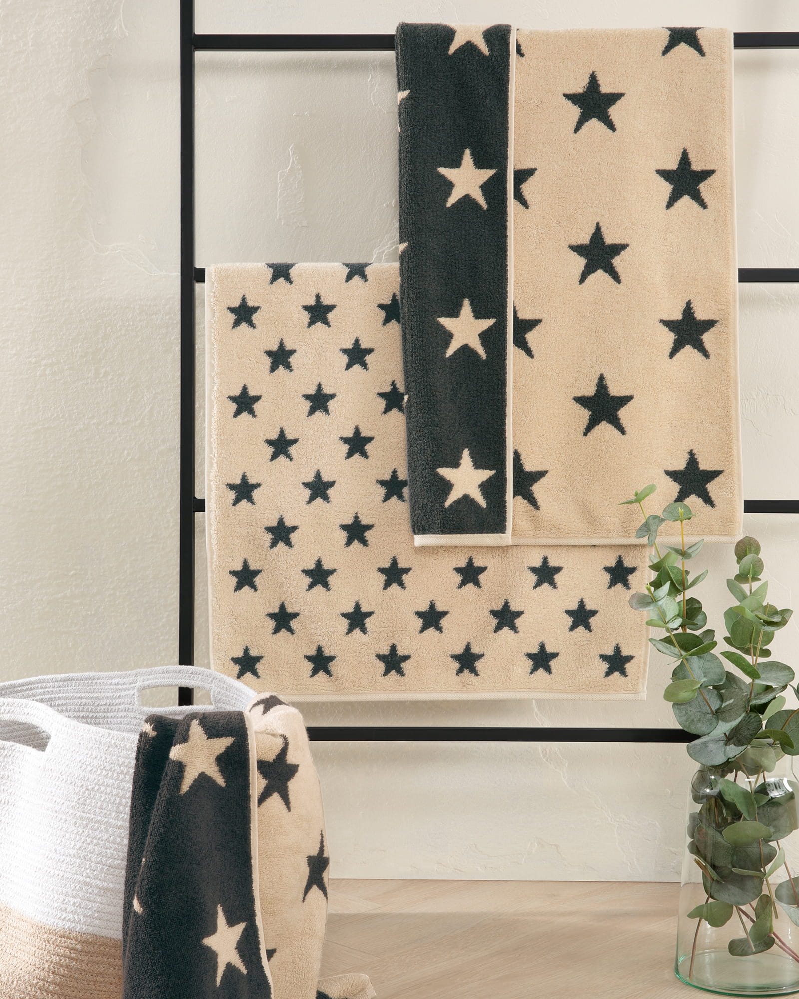 Cawö Handtücher NEW STARS Sterne groß 6260 beige/basalt - 37