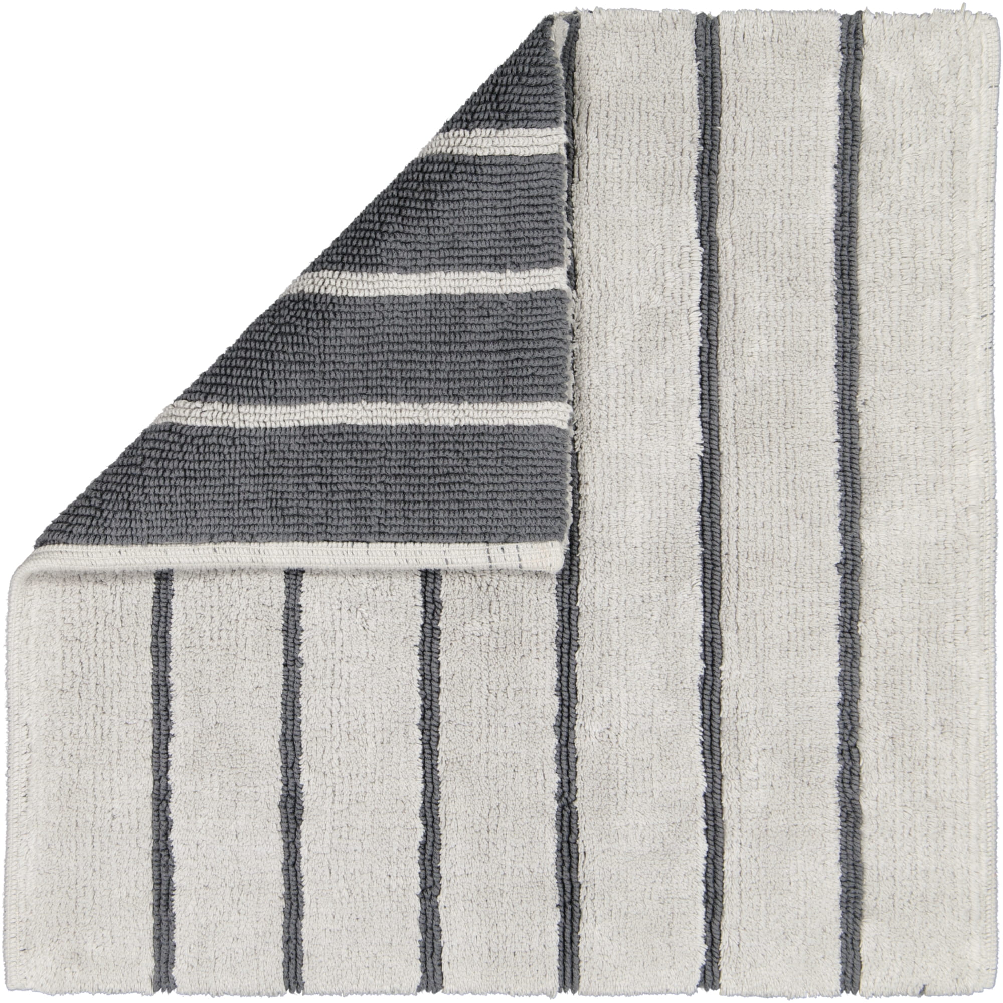 Cawö Home Badteppiche Balance Streifen 1008 platin - 77 - 60x60 cm