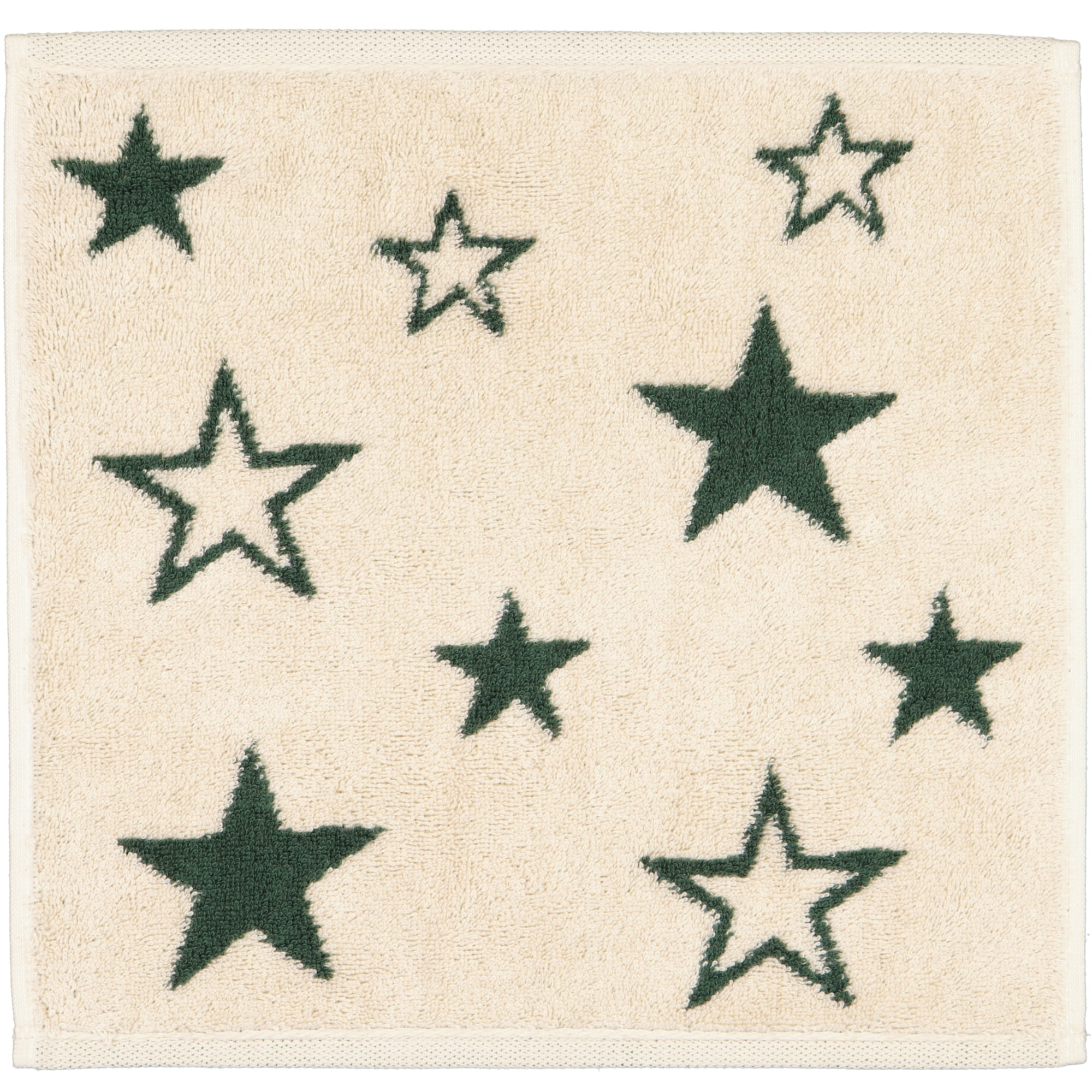 Cawö Seiftücher Christmas Edition Sterne 792 3er Set natur-grün - 34 - 30x30 cm