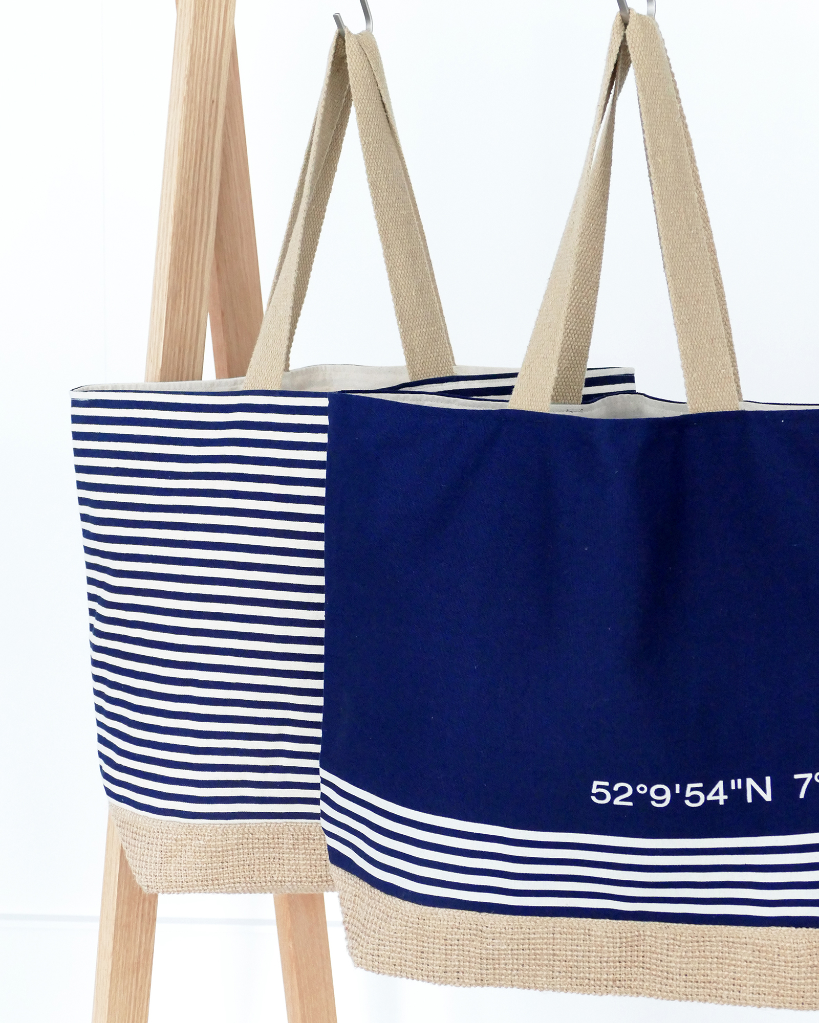 Cawö Home Beachbags Canvas Streifen 55700 marine - 13 - 40x55 cm