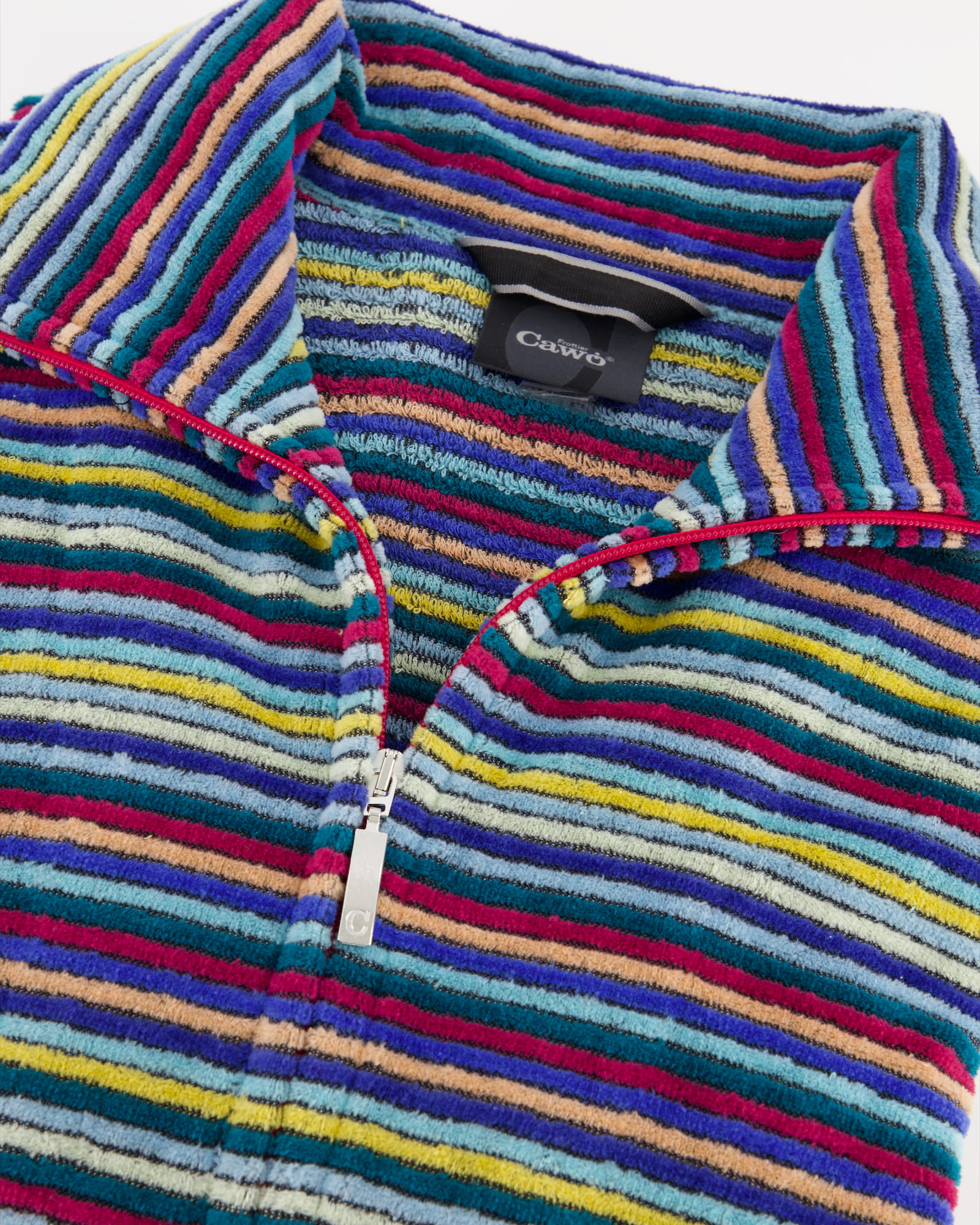 Cawö Bademäntel Damen Reißverschluss mit Tunnelgürtel Streifen 6218 multicolor - 12