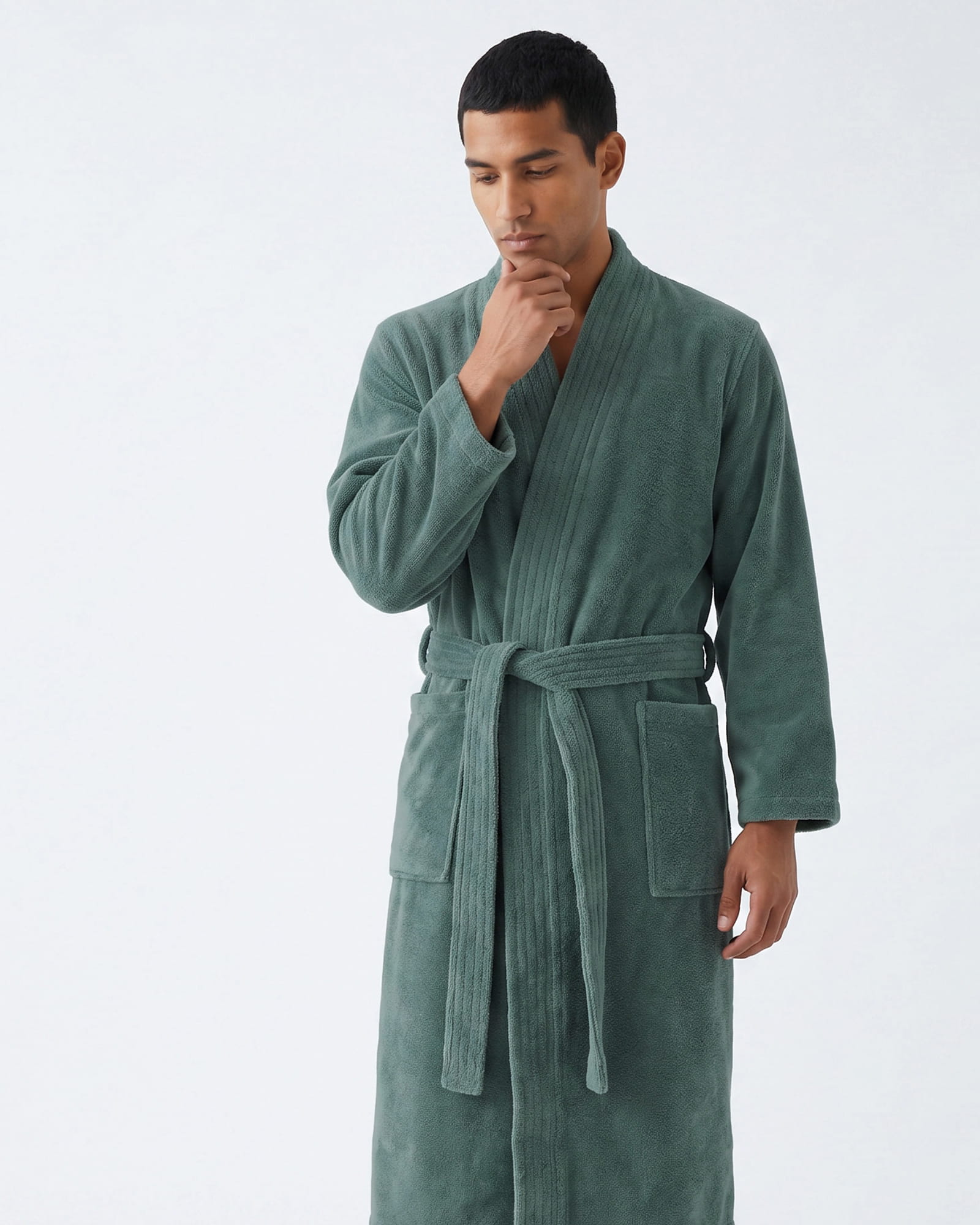 Cawö Home Bademäntel Herren Kimono 800 mineral - 44