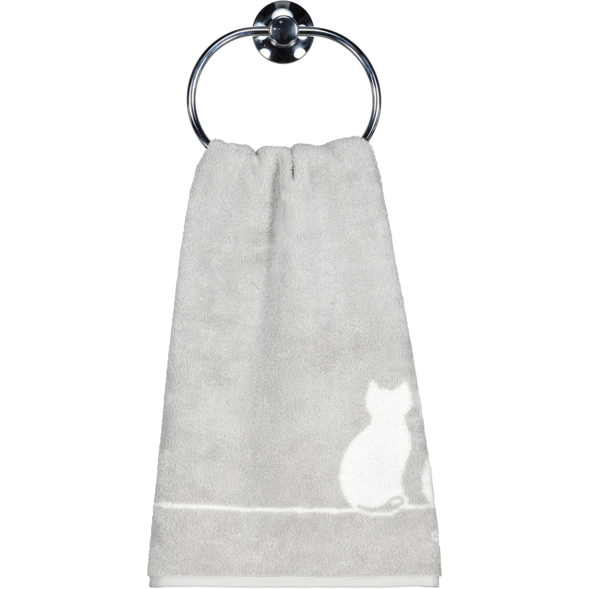 Cawö Handtücher CUTE CATS EDITION You & Me 6263 platin/weiß - 76 - Handtuch 50x100 cm