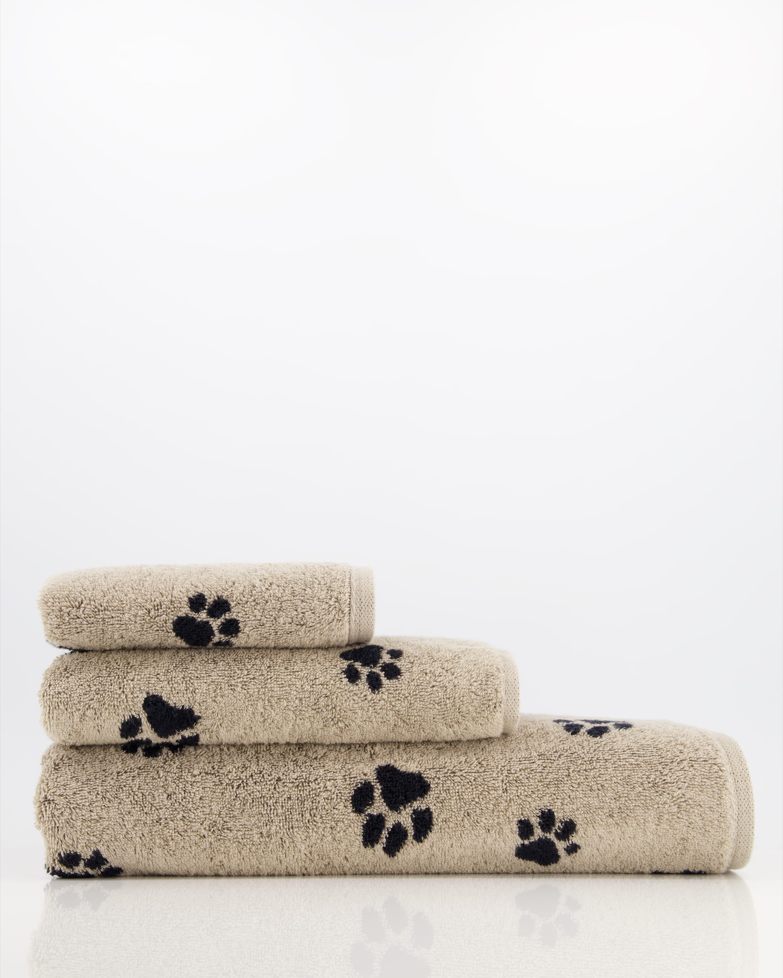 Cawö Handtücher WE LOVE DOGS Paws 6247 Schwarz-Beige - 93