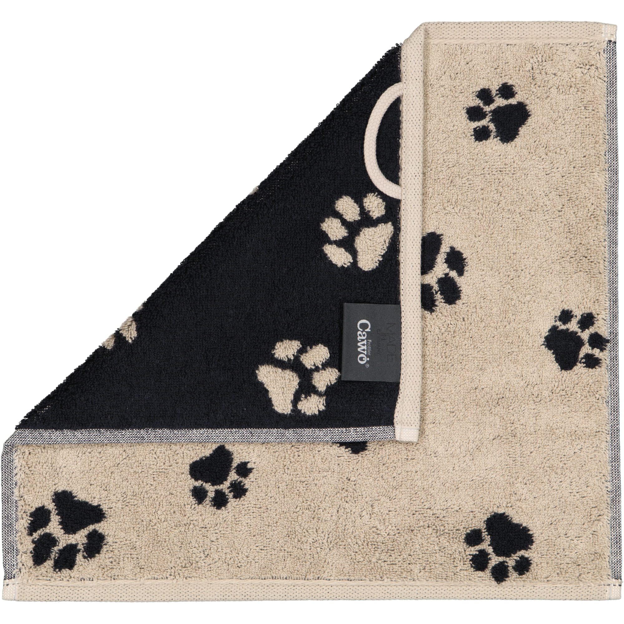 Cawö Seiftücher WE LOVE DOGS Mix 6249 3er Set Schwarz-Beige - 93 - 30x30 cm