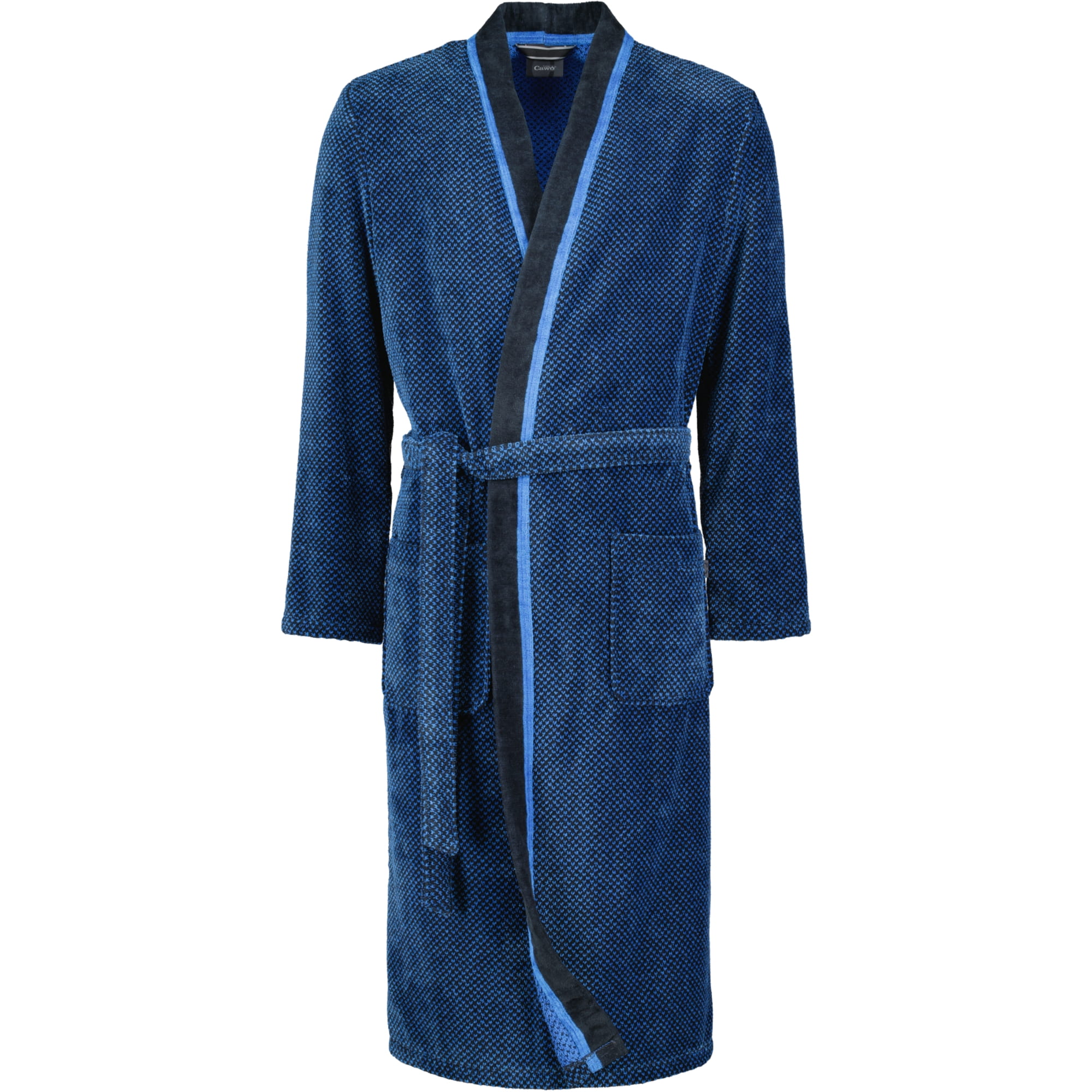 Cawö - Herren Bademantel Kimono 4839 - Farbe: blau/schwarz - 19 - M