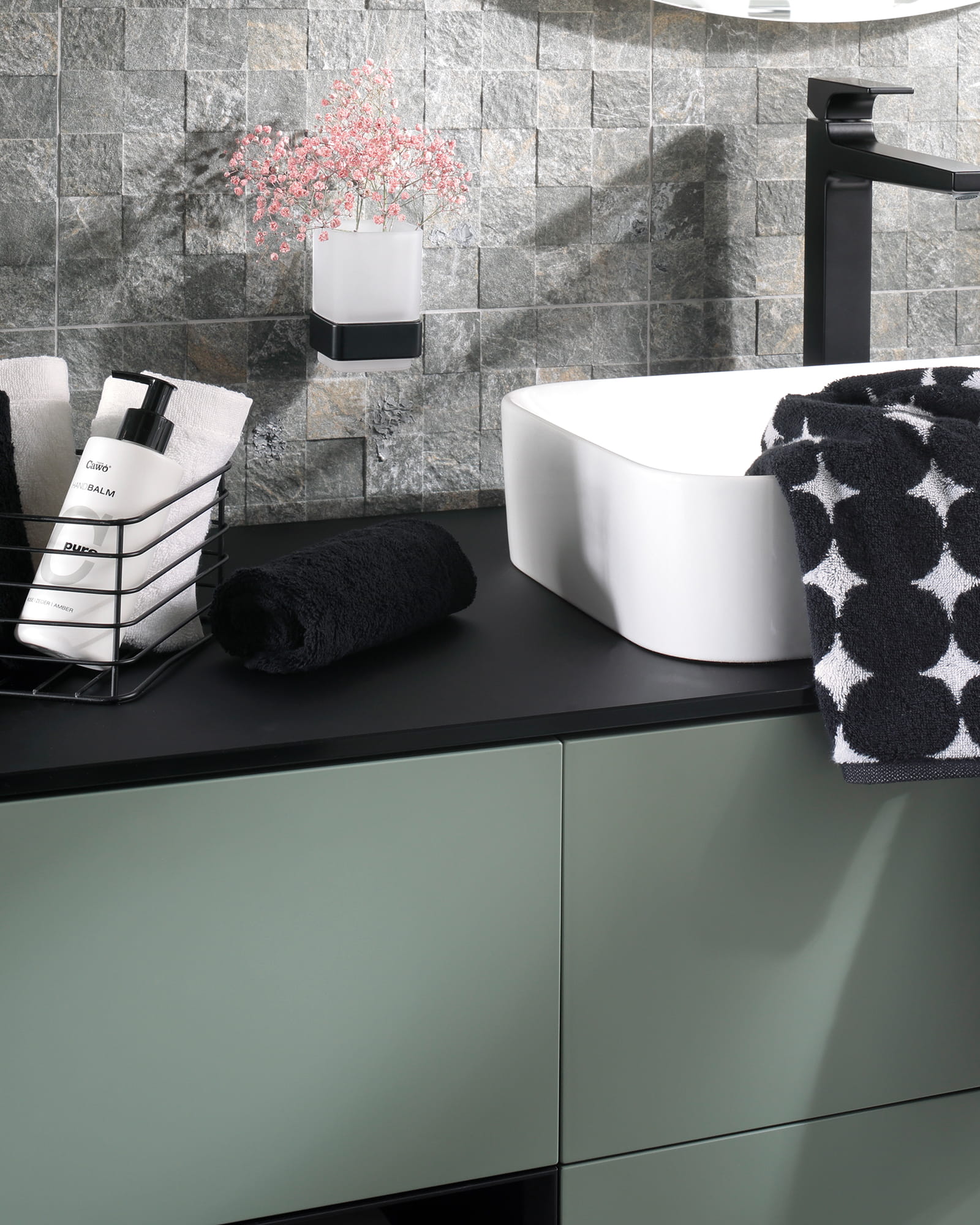 Cawö Handtücher Black&White Bubbles 6279 schwarz/weiß - 96