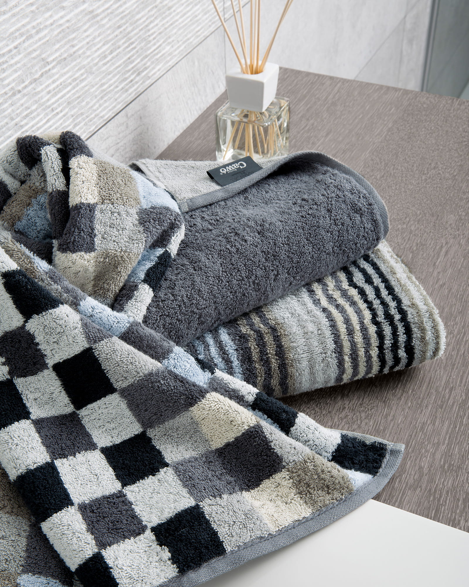 Cawö - Unique Karo 942 - Farbe: türkis - 44 - Waschhandschuh 16x22 cm