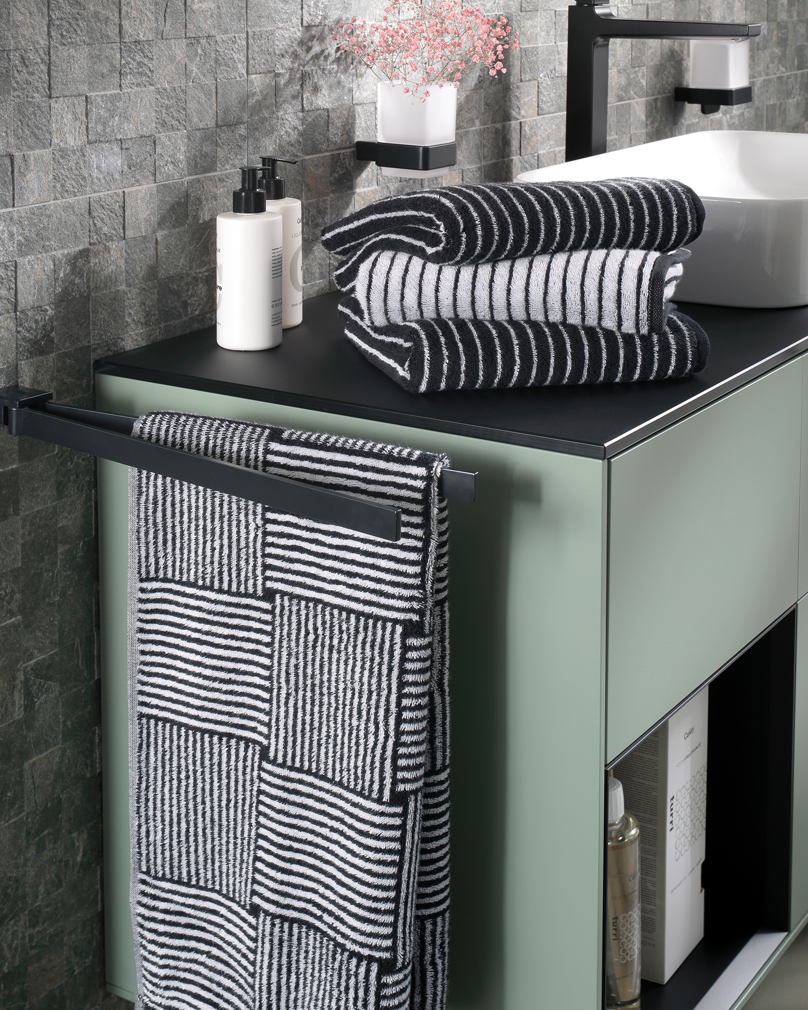 Cawö Handtücher Black&White Streifen 6278 schwarz/weiß - 96