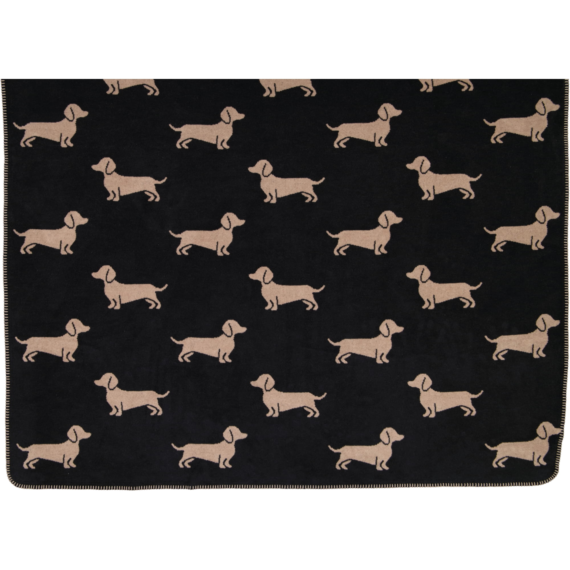 Cawö Wohndecken WE LOVE DOGS 62460 schwarz/beige - 93 - 150x200 cm