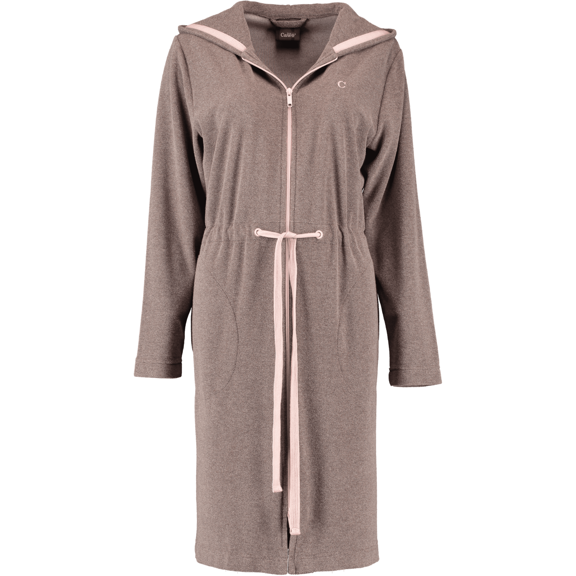 Cawö Home Active Damen Kurzmantel Kapuze TG RV 821 - Farbe: mocca-rosé - 32