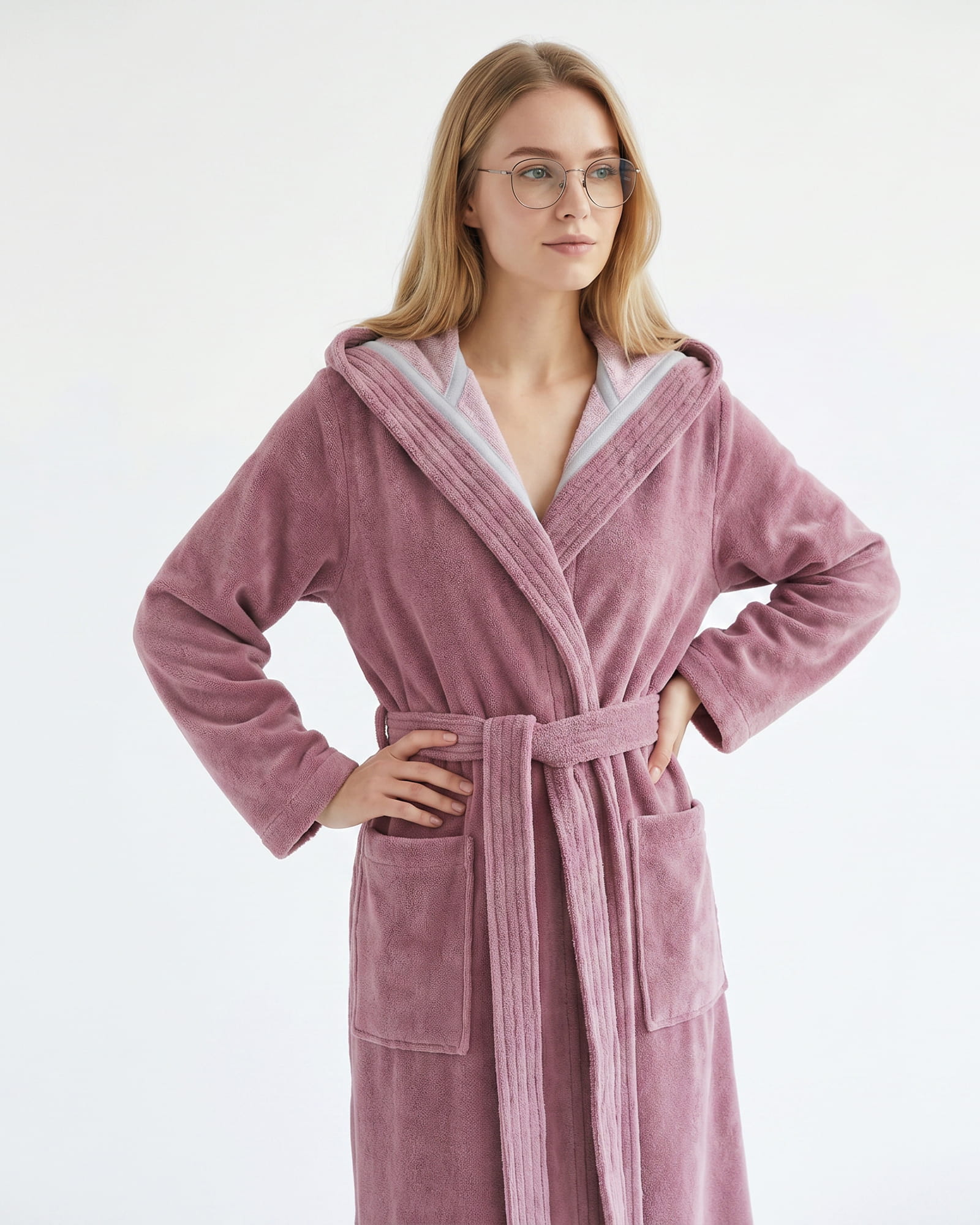 Cawö Home Bademäntel Damen Kapuze 802 malve - 88