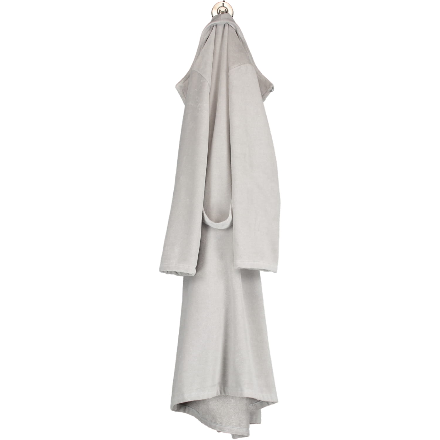 Cawö Damen Bademantel 3346 Spatenkragen - Farbe: silber - 713