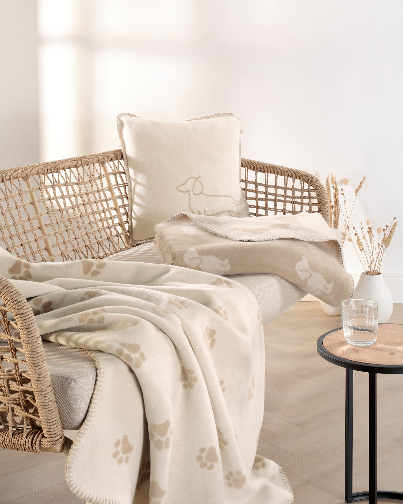 Cawö Wohndecken WE LOVE DOGS 62460 natur/beige - 33 - 150x200 cm