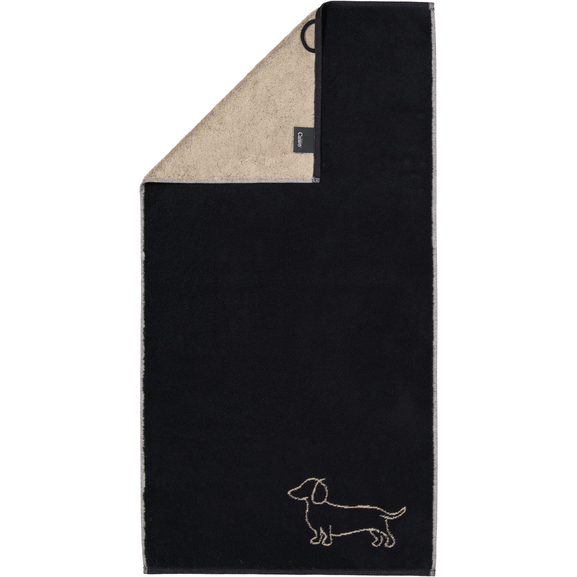 Cawö Handtücher WE LOVE DOGS Companion 6248 Schwarz-Beige - 93