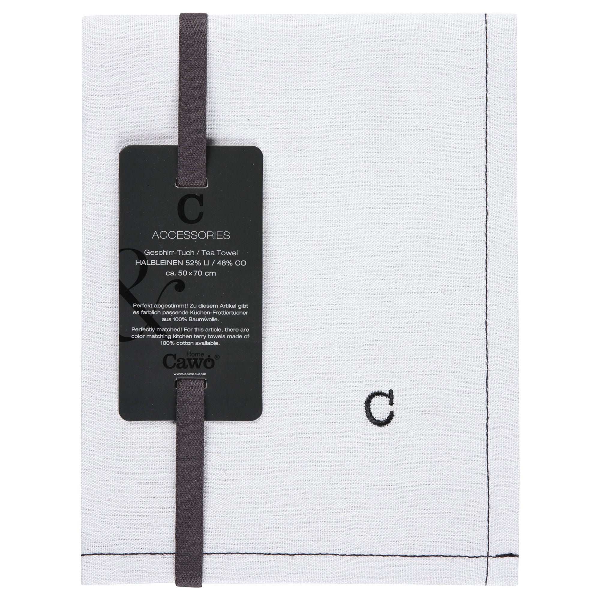 Cawö Cuisine Zoom Uni 124 - Geschirrtuch 50x70 cm - Farbe: sterling - 721