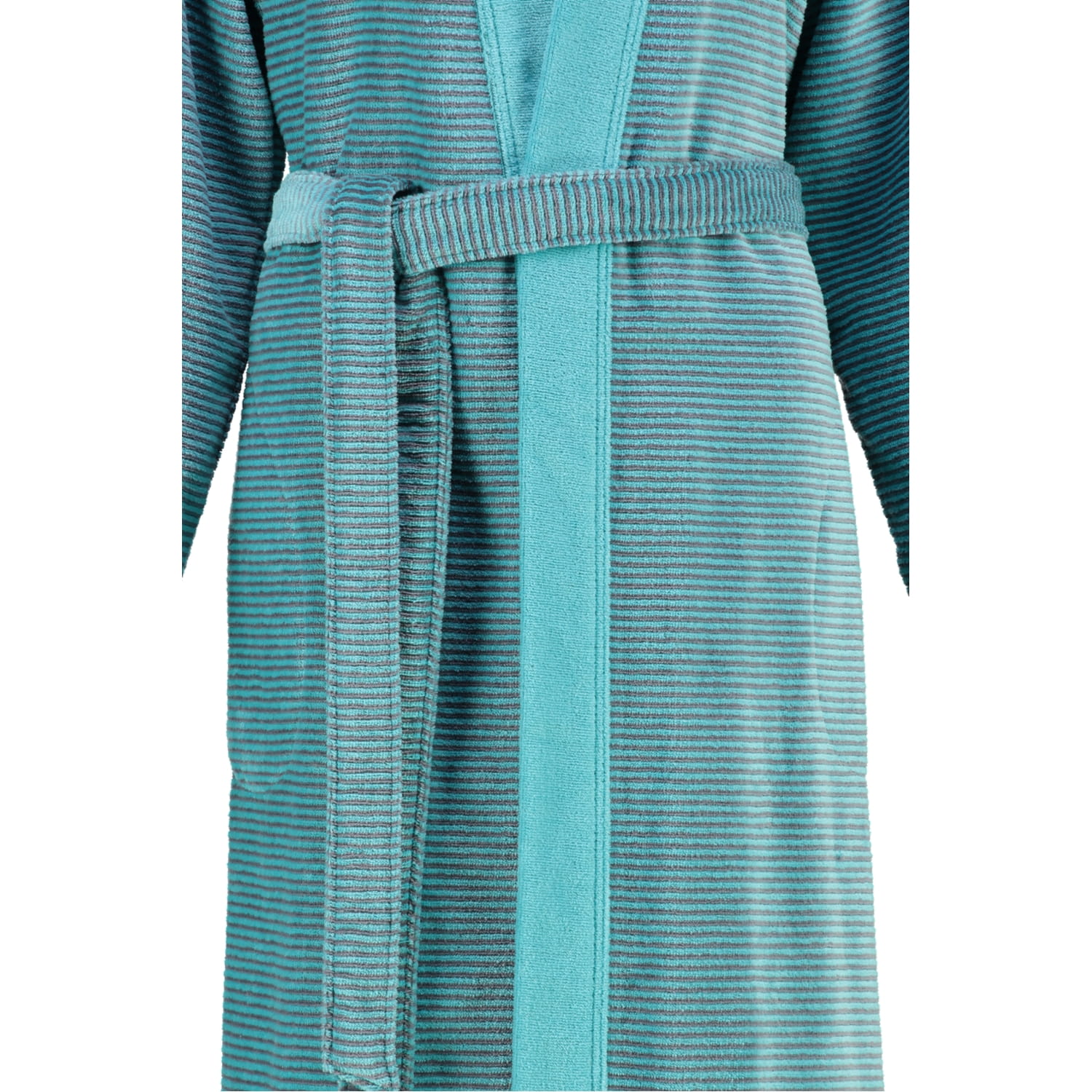 Cawö - Damen Bademantel Two-Tone Kimono 6431- Farbe: türkis - 47 - S